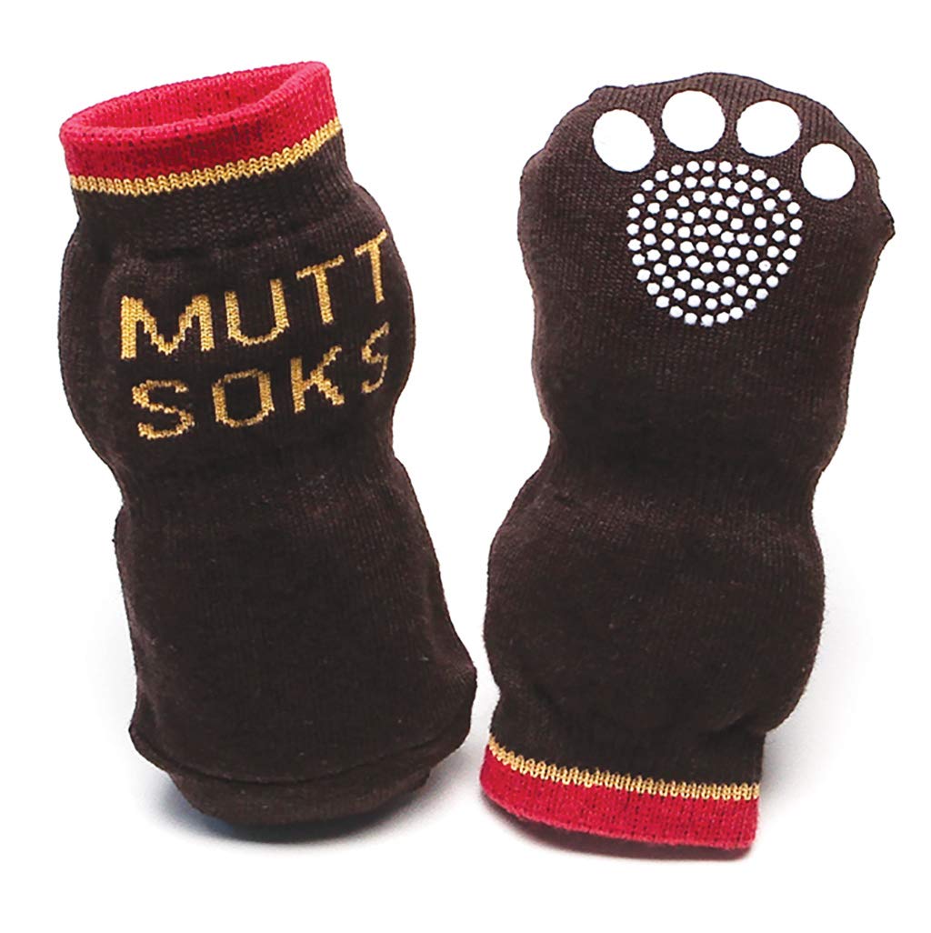 **Muttluks Muttsoks Non-Slip Cotton Knit Dog Socks for Small & Large Breeds - 4 Pack - Perfect for Indoor & Outdoor Pet Protection**