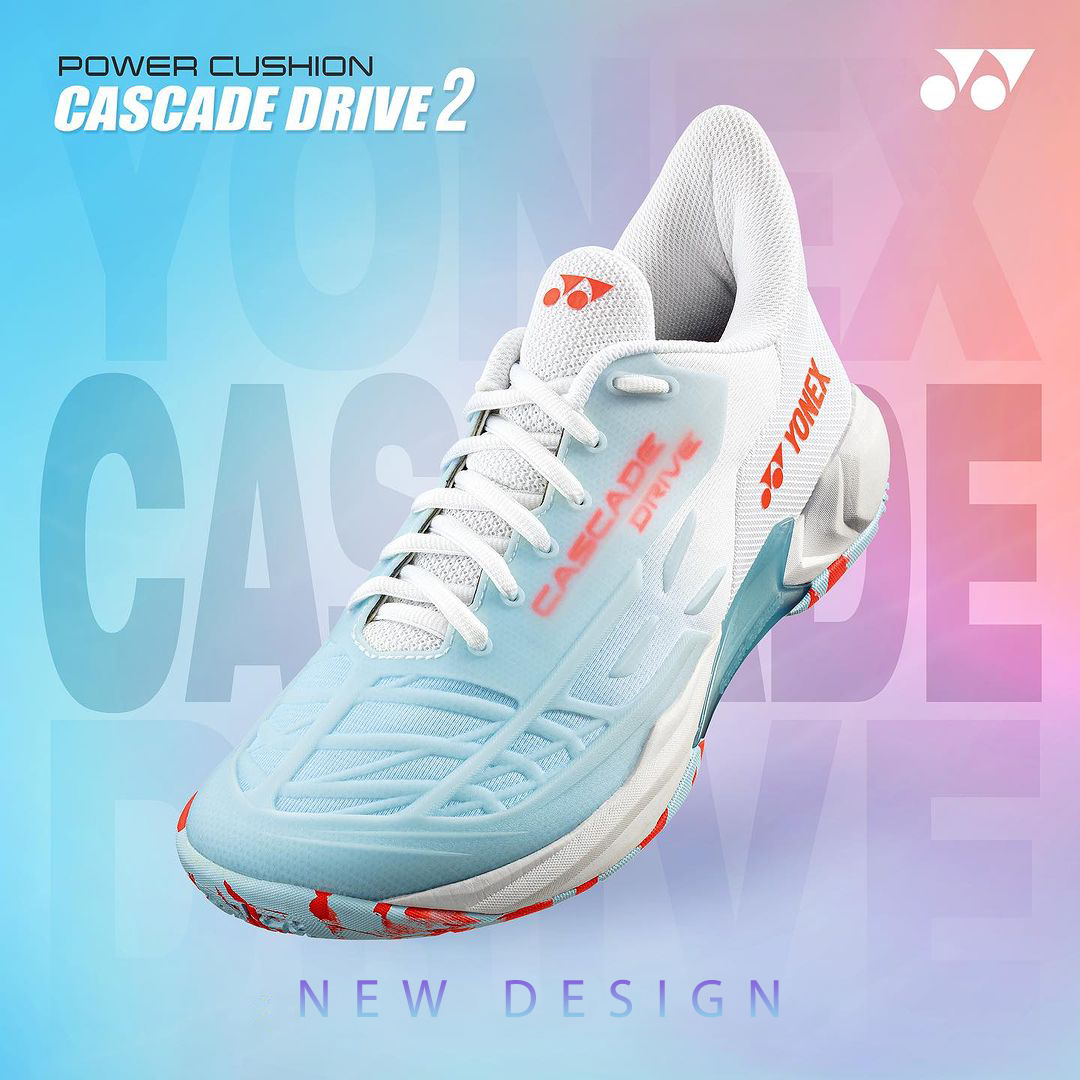 Yonex Cascade Drive 2 Tennis Shoes - White/Water Blue | Lightweight & Durable for Court Performance | Perfect for Competitive Matches & Training