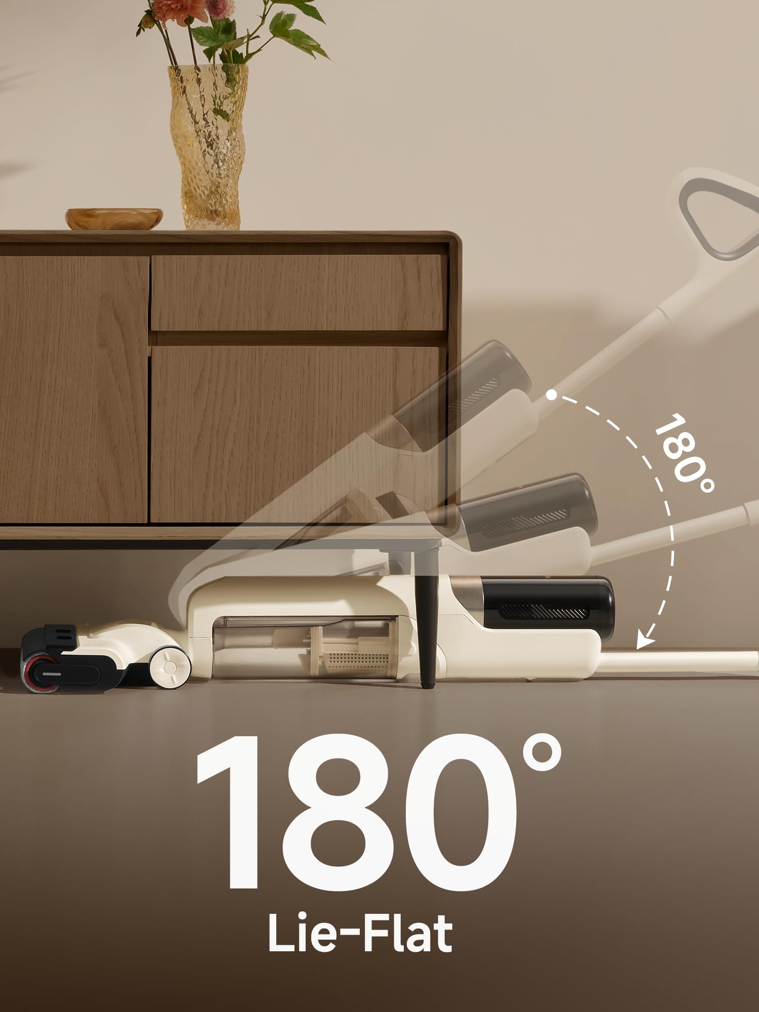 Mova K30 Wet Dry Vacuum Cleaner - 18000Pa Powerful Suction, 180° Lie-Flat Design, 140°F Hot Air Drying, Dual-Edge Cleaning for Hard Floors & Pet Hair - Smart Vacuum Mop for Home, Office, and Pet Owners