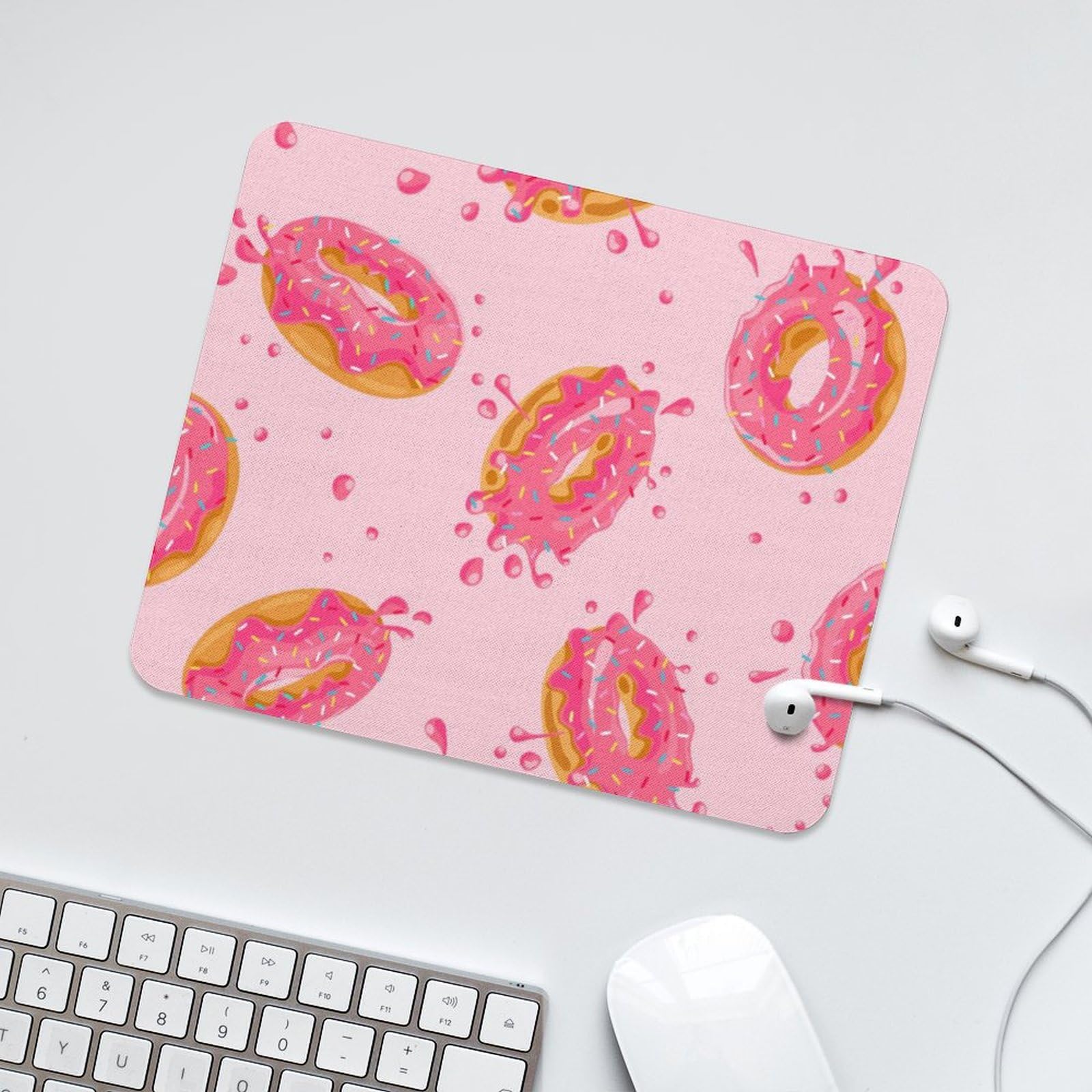 Sweet Donuts Print Mouse Pad - Non-Slip Waterproof Gaming Mouse Mat (20x25cm) for Home, Office & PC Gaming - Cute Donut Design Computer Accessory
