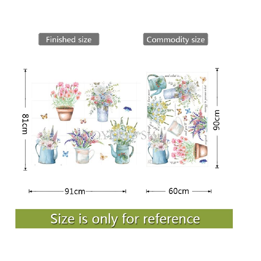 Creative Flower Pot Wall Stickers - Removable Decals for Living Room, Bedroom, Baseboard - Home Decor Art for Walls (Perfect for Nursery, Office & Apartment Decorating)