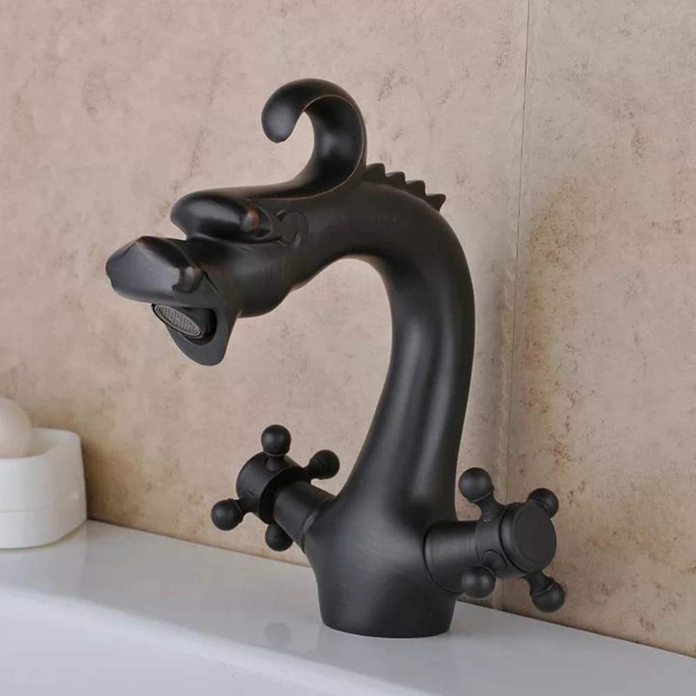 Black Bronze Cold Water Mixing Basin Faucet - Stylish & Practical Bathroom Sink Plumbing Hardware for Modern Homes | Perfect for Kitchen, Bathroom, and Laundry Room Sinks