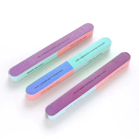 7-Way Nail File Buffer Block for Women & Men - Professional Manicure Kit (2-Pack, Assorted Colors) - Perfect for Home Nail Care, Salon Use & Travel Essentials