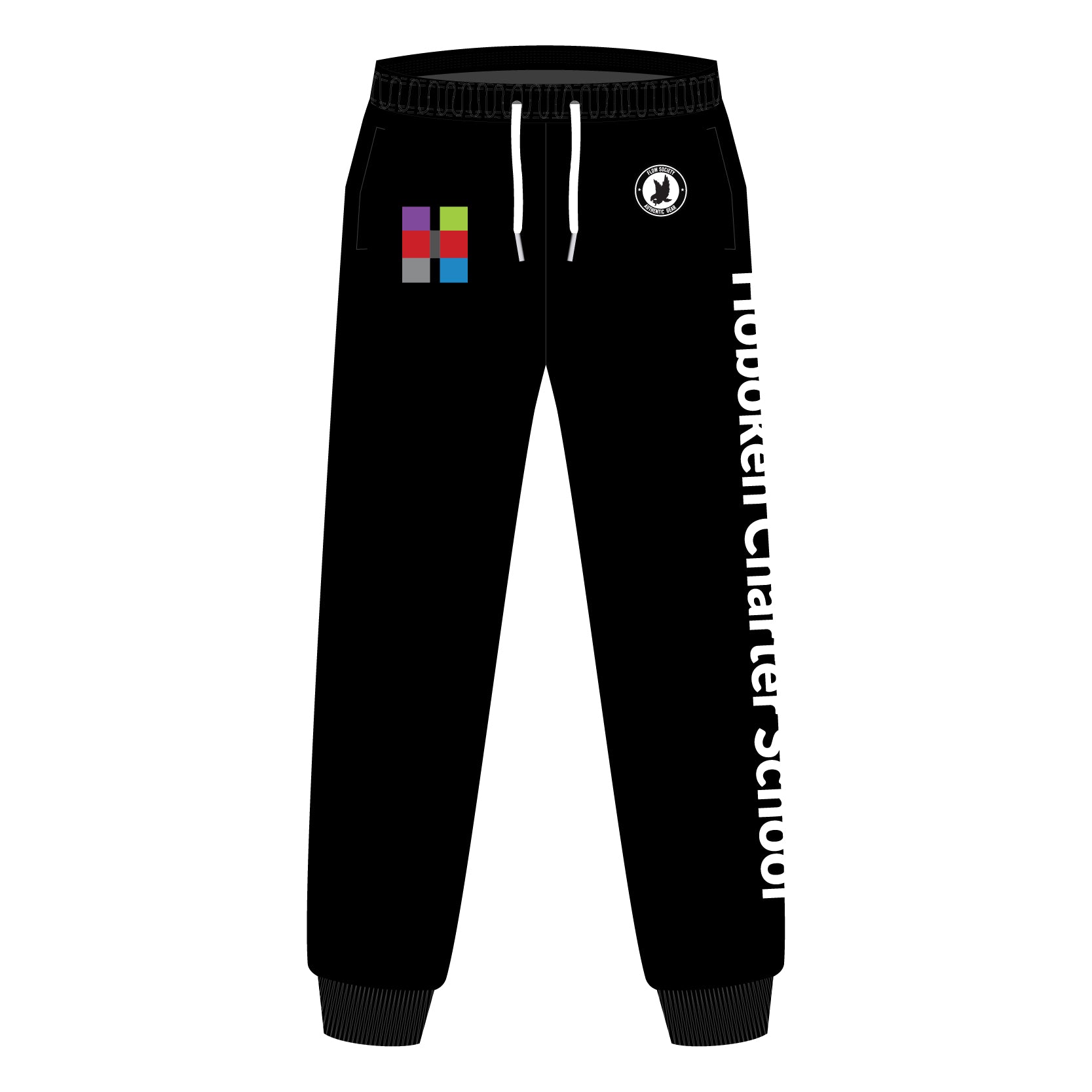 Hoboken Charter School Black Jogger Pants for Youth & Adults - Comfortable Athletic Sweatpants for School, Gym, and Casual Wear