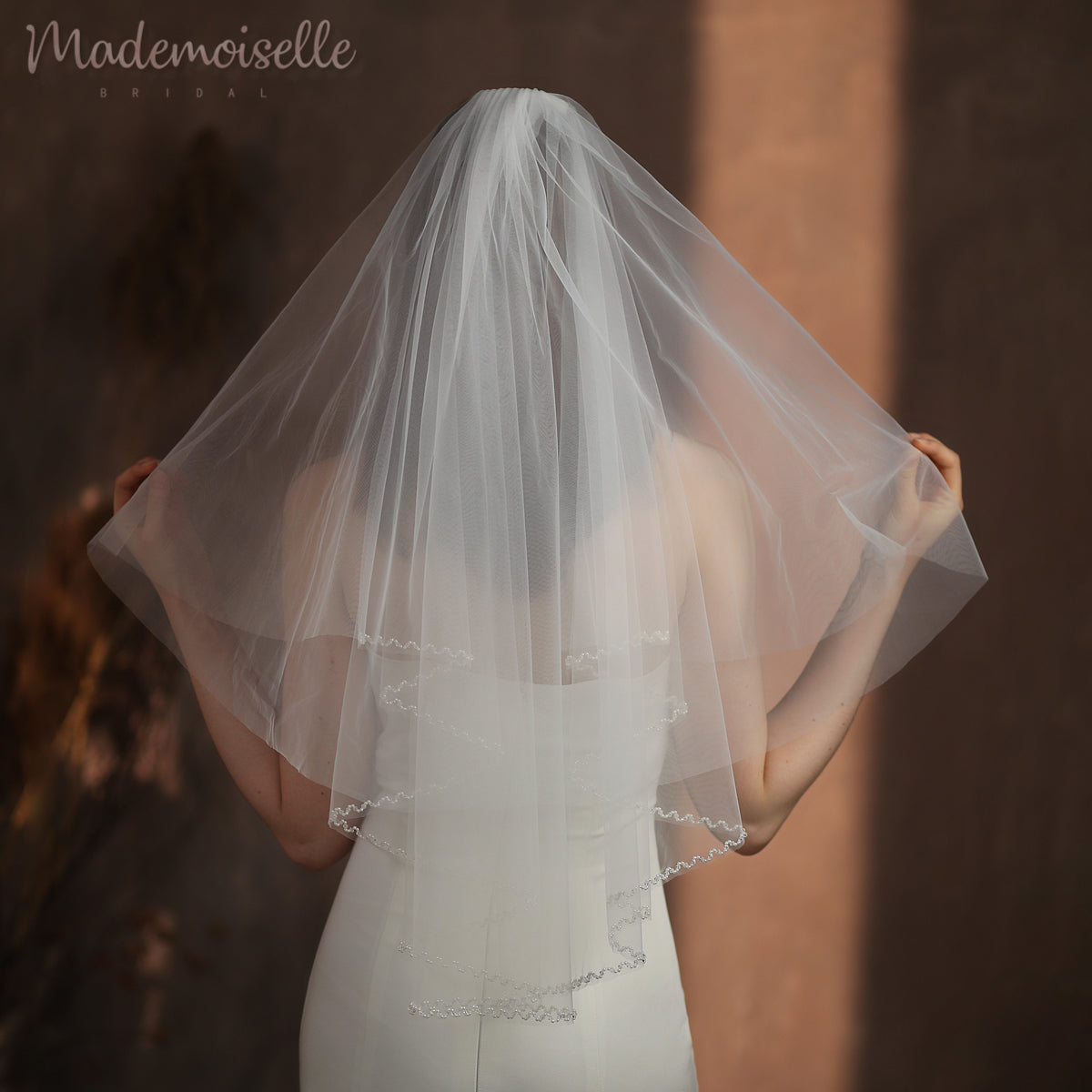 Elise Veil - Elegant Bridal Wedding Veil for Bride, Perfect for Church Ceremony & Outdoor Wedding Photography