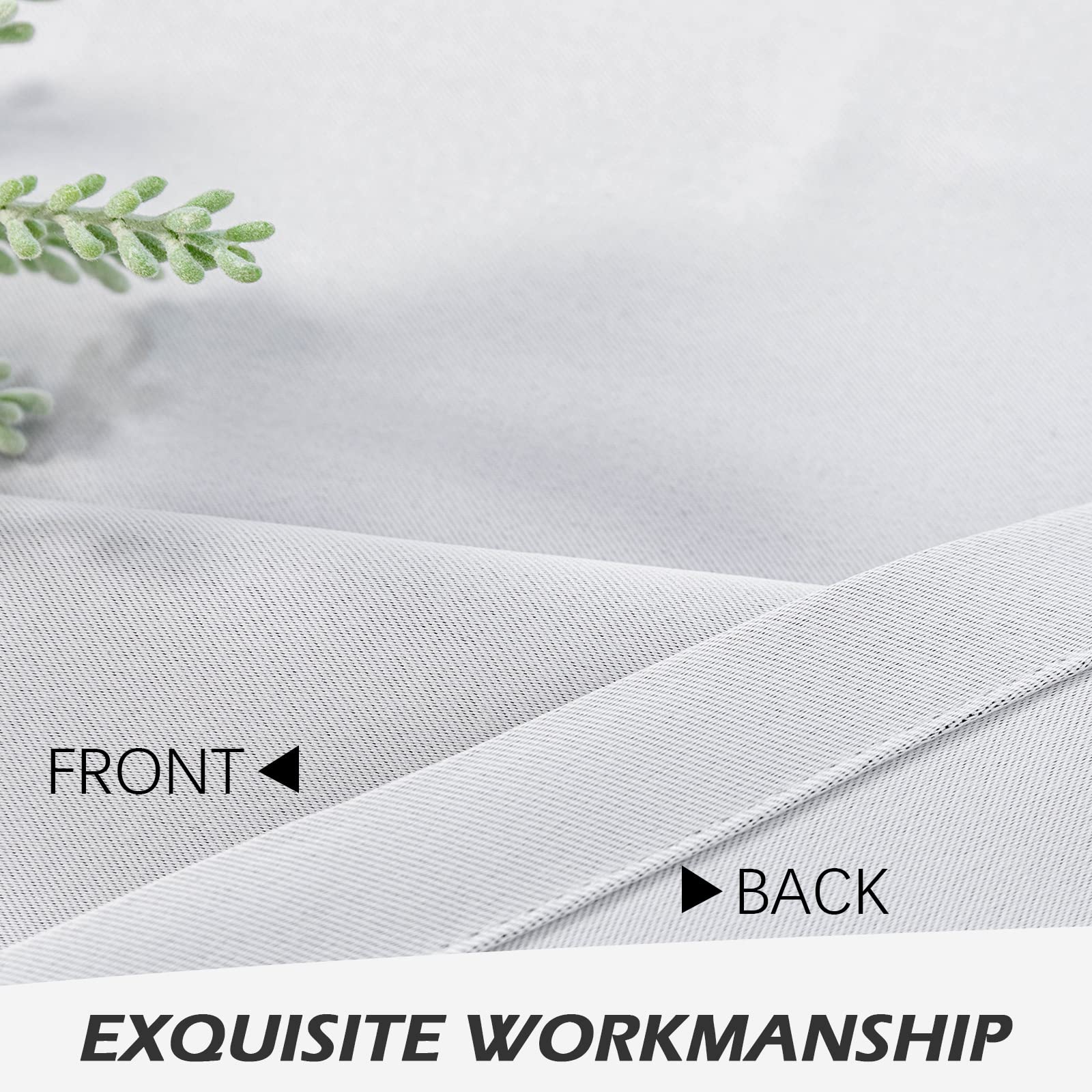 MYSKY HOME 45 Inch White Short Cafe Curtains - Thermal Insulated Blackout Curtain Panel Set with Grommet Top (2 Panels, 52 x 45 Inches) for Small Windows - Perfect for Kitchen, Bedroom & Living Room Room Darkening Coverings