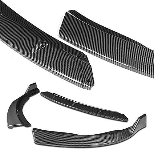 3PCS Front Bumper Body Kit Spoiler Lip + 6PCS Side Skirt Extensions Splitters Diffuser for 2015-2017 Toyota Camry - Carbon Fiber Look (86