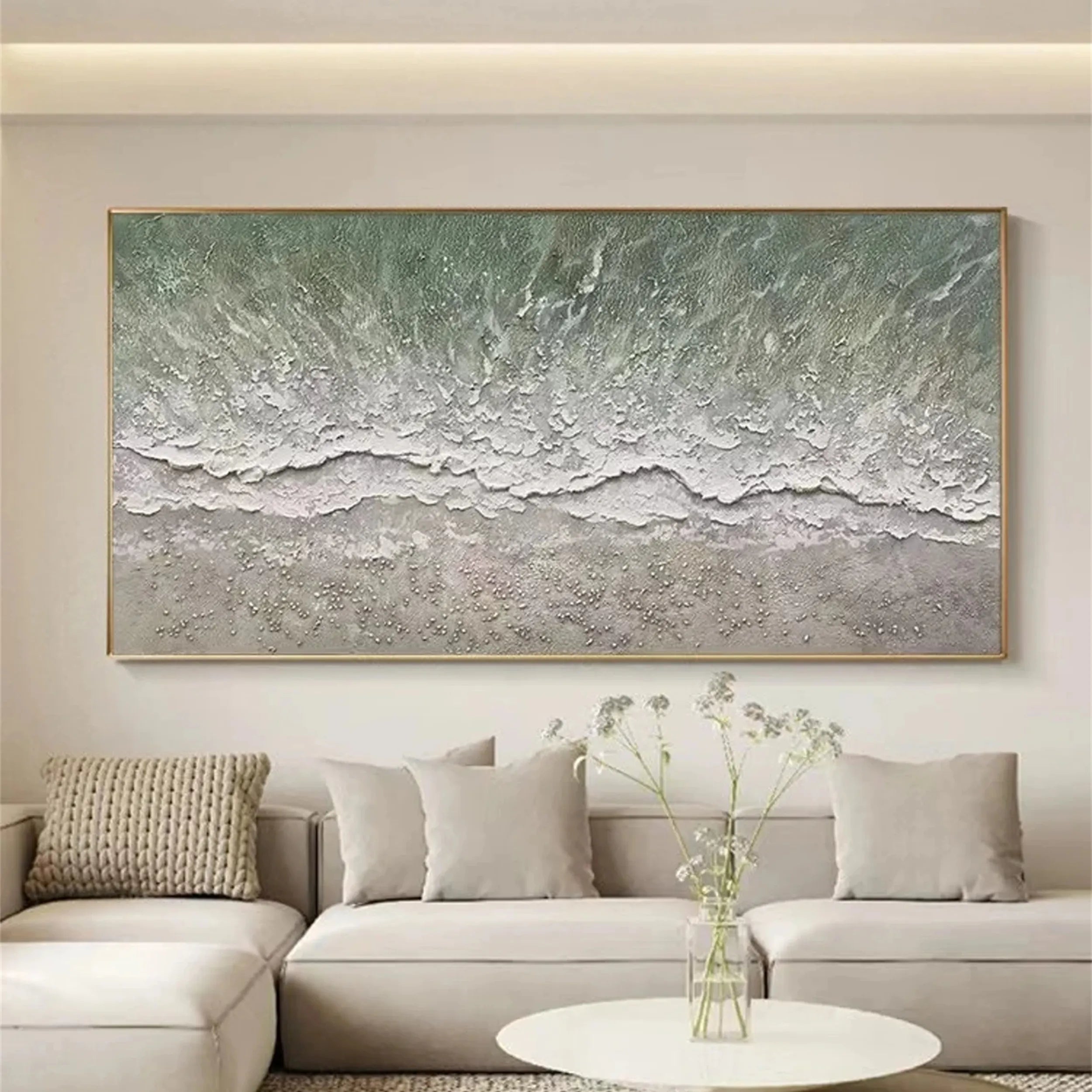 Ocean and Sky Painting #OS 120 - Stunning Seascape Wall Art for Home & Office Decor - Perfect for Living Rooms, Bedrooms, and Coastal Themed Spaces
