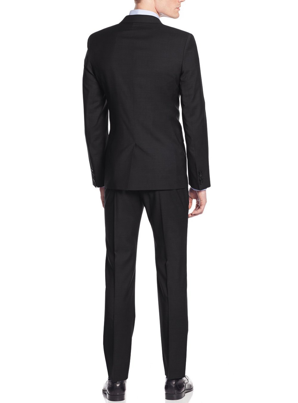 Nicoletti Men's Two-Button Modern Fit Suit Jacket with Working Buttonholes | 2-Piece Business Suit for Office, Wedding & Formal Events