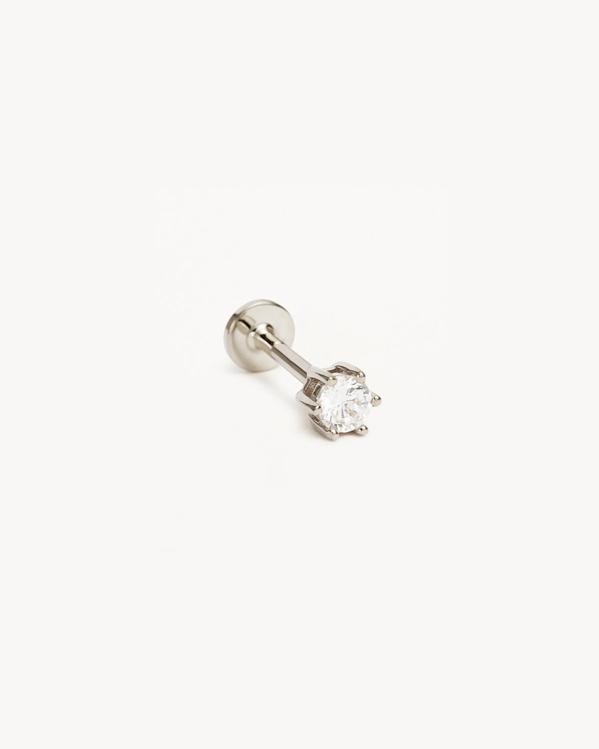 14K Solid White Gold Cartilage Earrings with Crystals - Elegant & Hypoallergenic Hoop Earrings for Women - Perfect for Everyday Wear, Parties & Special Occasions