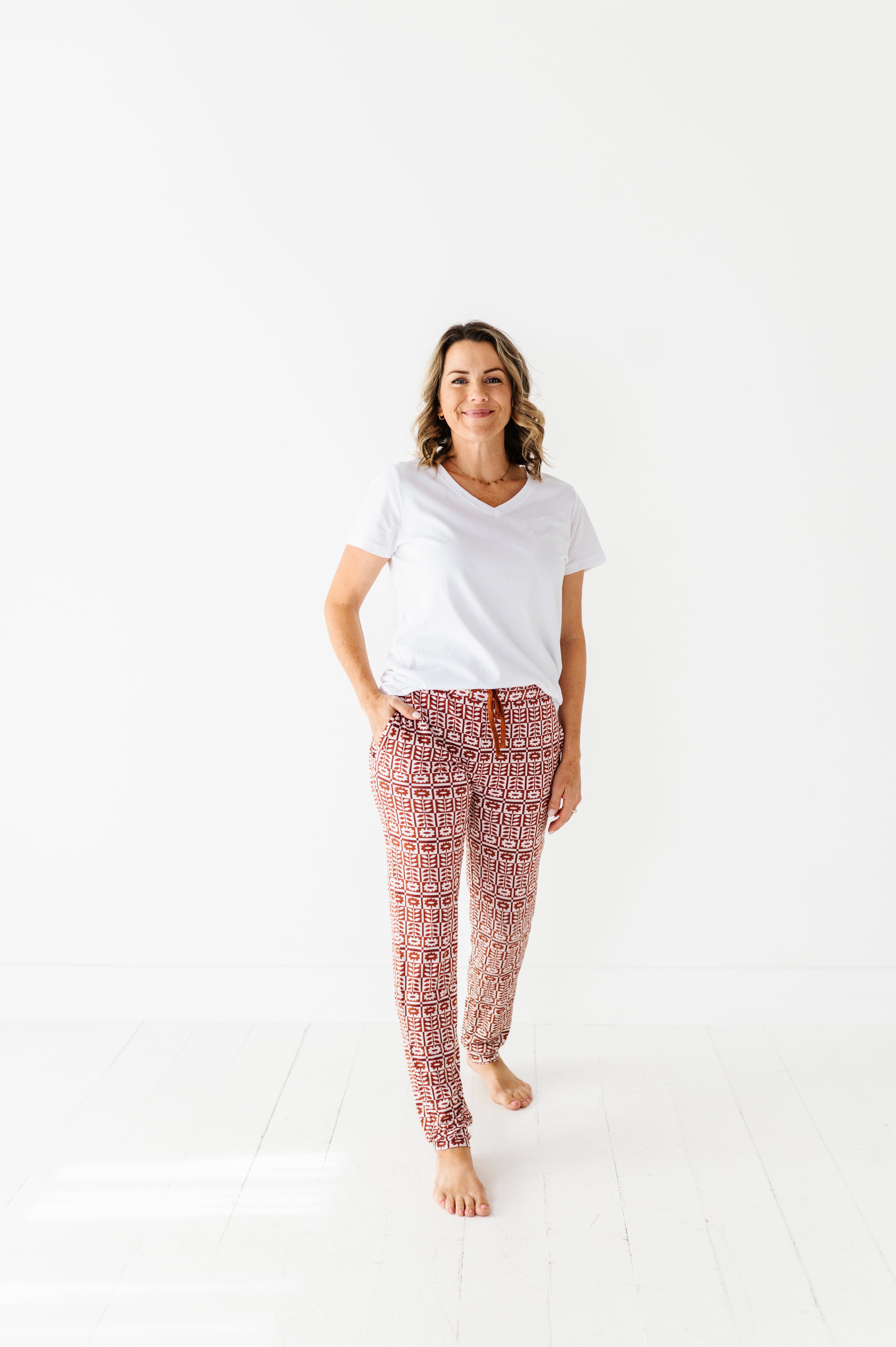 Spiced Blooms Women's Modal Jersey Joggers - Soft Stretchy Lounge Pants for Yoga, Running & Casual Wear