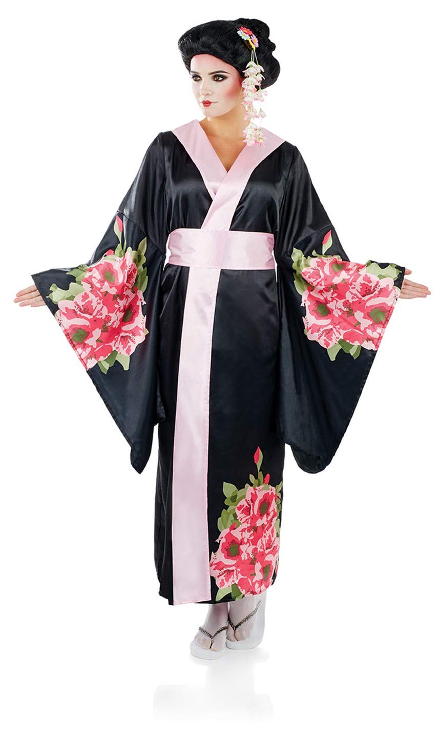Geisha Costume for Women - Elegant Japanese Kimono Halloween Outfit with Obi Belt & Accessories - Perfect for Cosplay, Theme Parties & Cultural Events