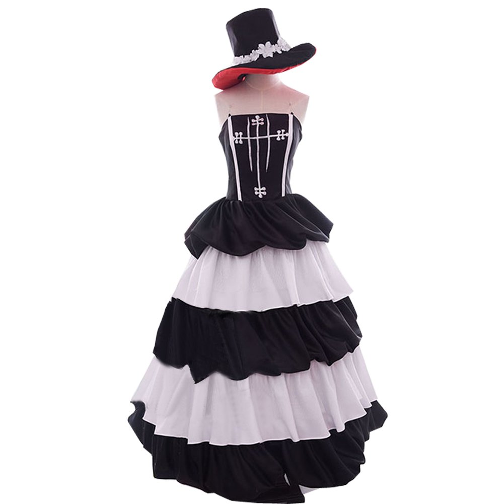 Anime Black and White Cute Formal Fancy Dress for Halloween Cosplay Party, School Event & Themed Costume Party