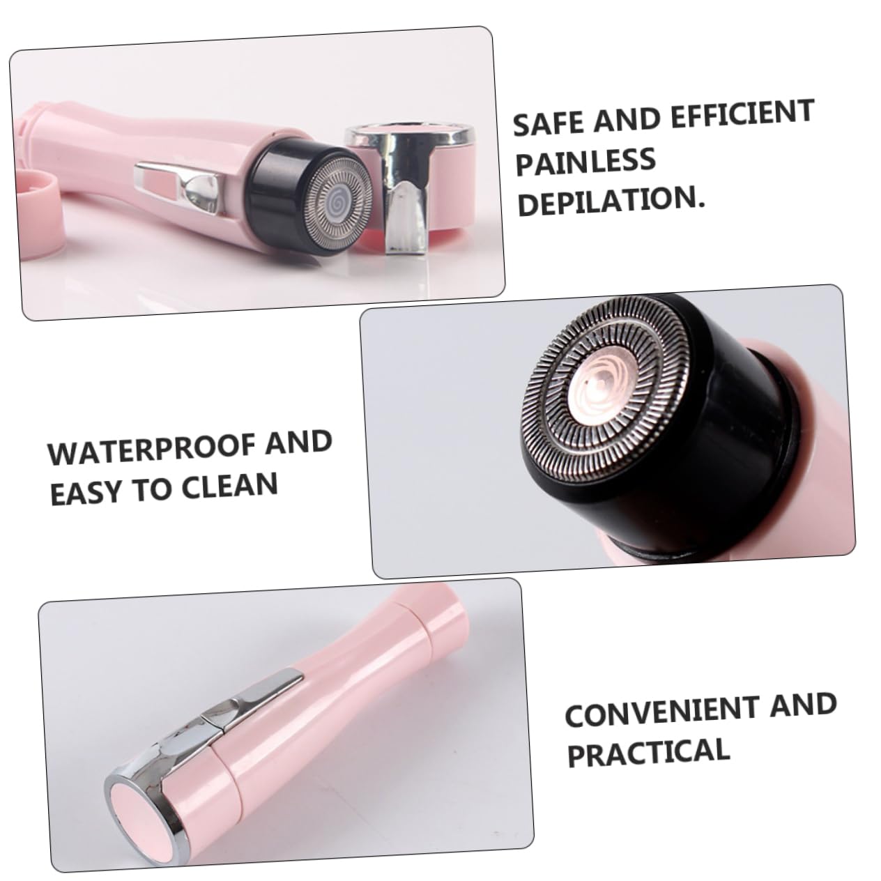 NOLITOY 2 Pack Women's Hair Removal Kit - Stainless Steel Lady Shaver & Body Trimmer for Smooth Skin (Pink) | Perfect for Travel, Bikini Line & Underarm Grooming