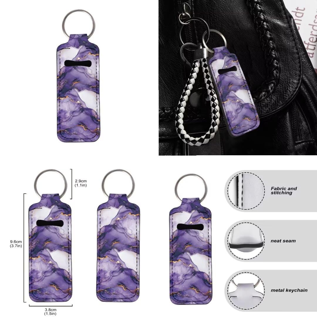 Stylish Print Chapstick Keychain Holder - Lip Balm & Lipstick Holder for Women - Cute and Practical Keychain Accessory - Perfect for Purse, Backpack, or Gym Bag Organization