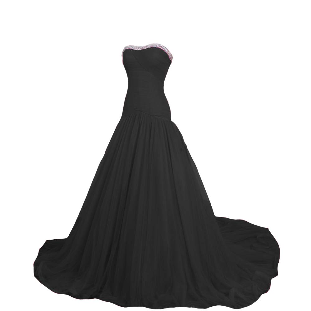 Kivary Mermaid Beaded Tulle Long Corset Sweetheart Prom Evening Dress for Women - Elegant Formal Gown for Homecoming, Wedding Guest & Special Occasions
