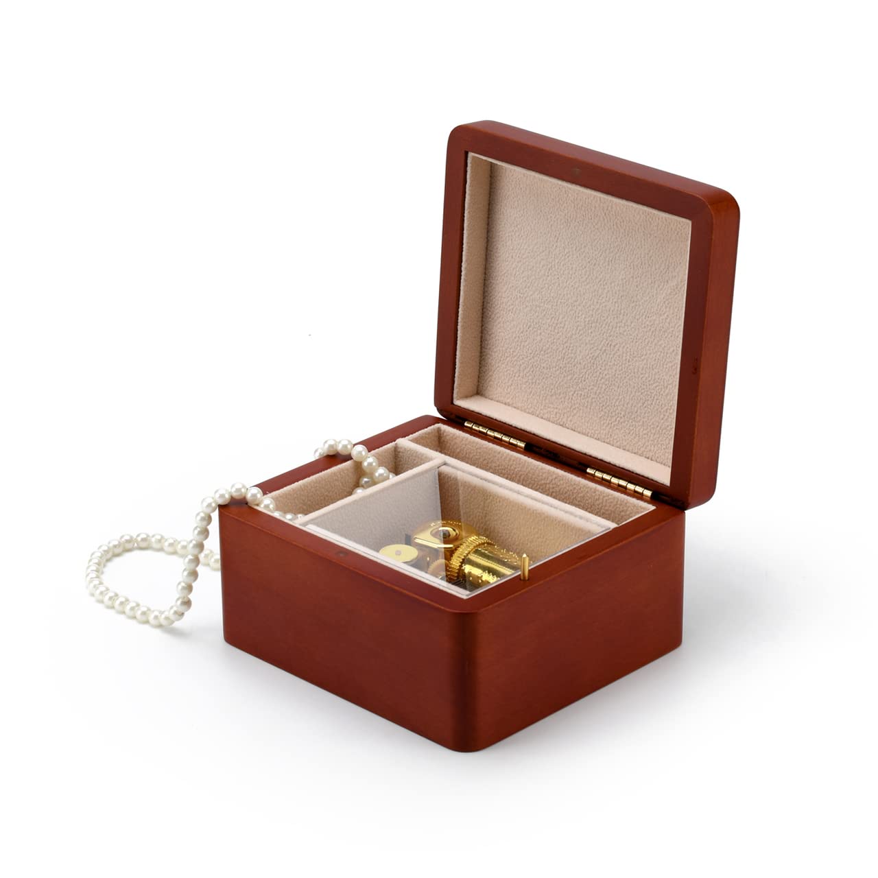 Solid Wooden Musical Box - 18 Note Handcrafted Music Box with Jewelry Compartment for Rings & Earrings | Perfect Gift for Weddings, Anniversaries & Special Occasions