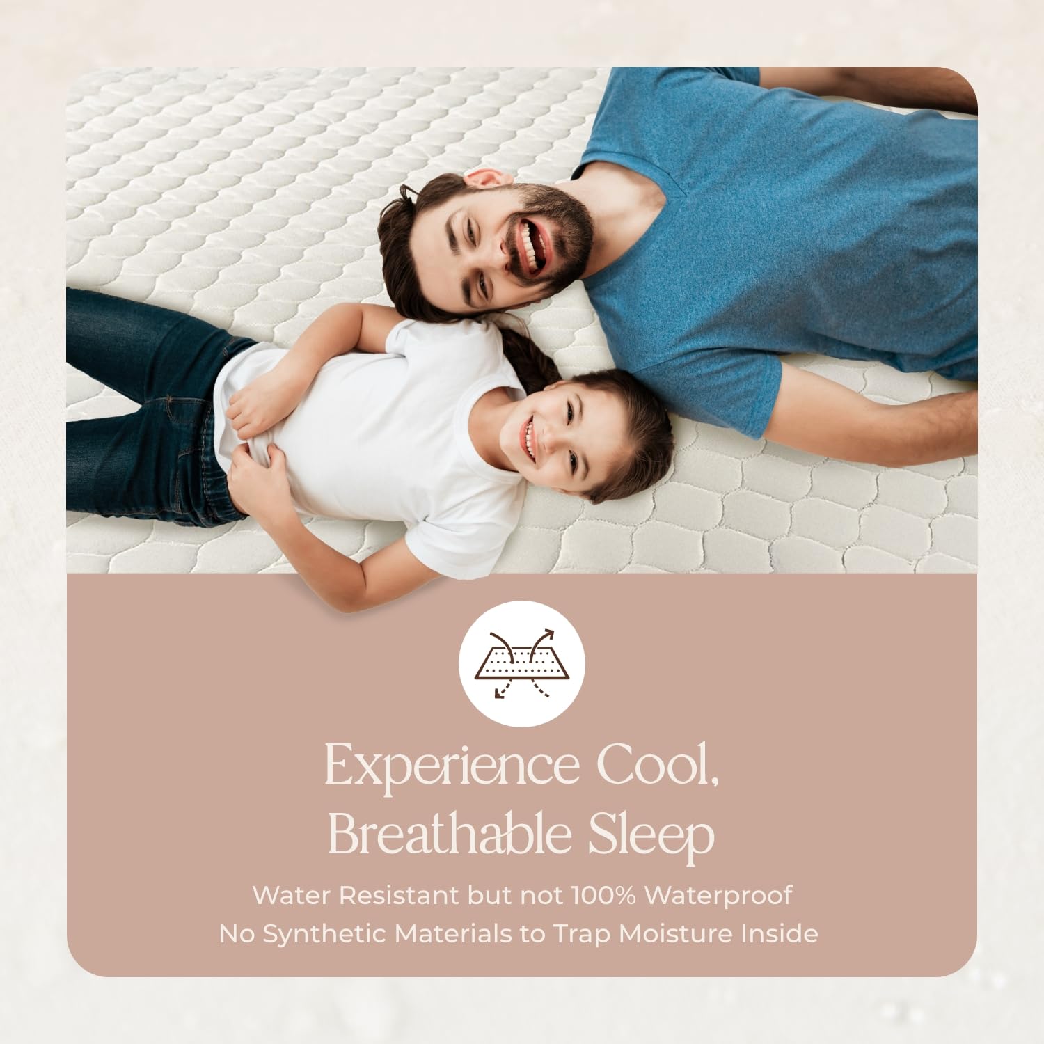 Organic Cotton Mattress Pad Cal King - 300GSM Breathable Cooling Mattress Protector, Noiseless & Machine Washable - Premium Quilted Bedding for Hot Sleepers & Allergy Relief (Ivory, California King Size) - Perfect for Master Bedrooms, Guest Rooms & Eco-Friendly Homes