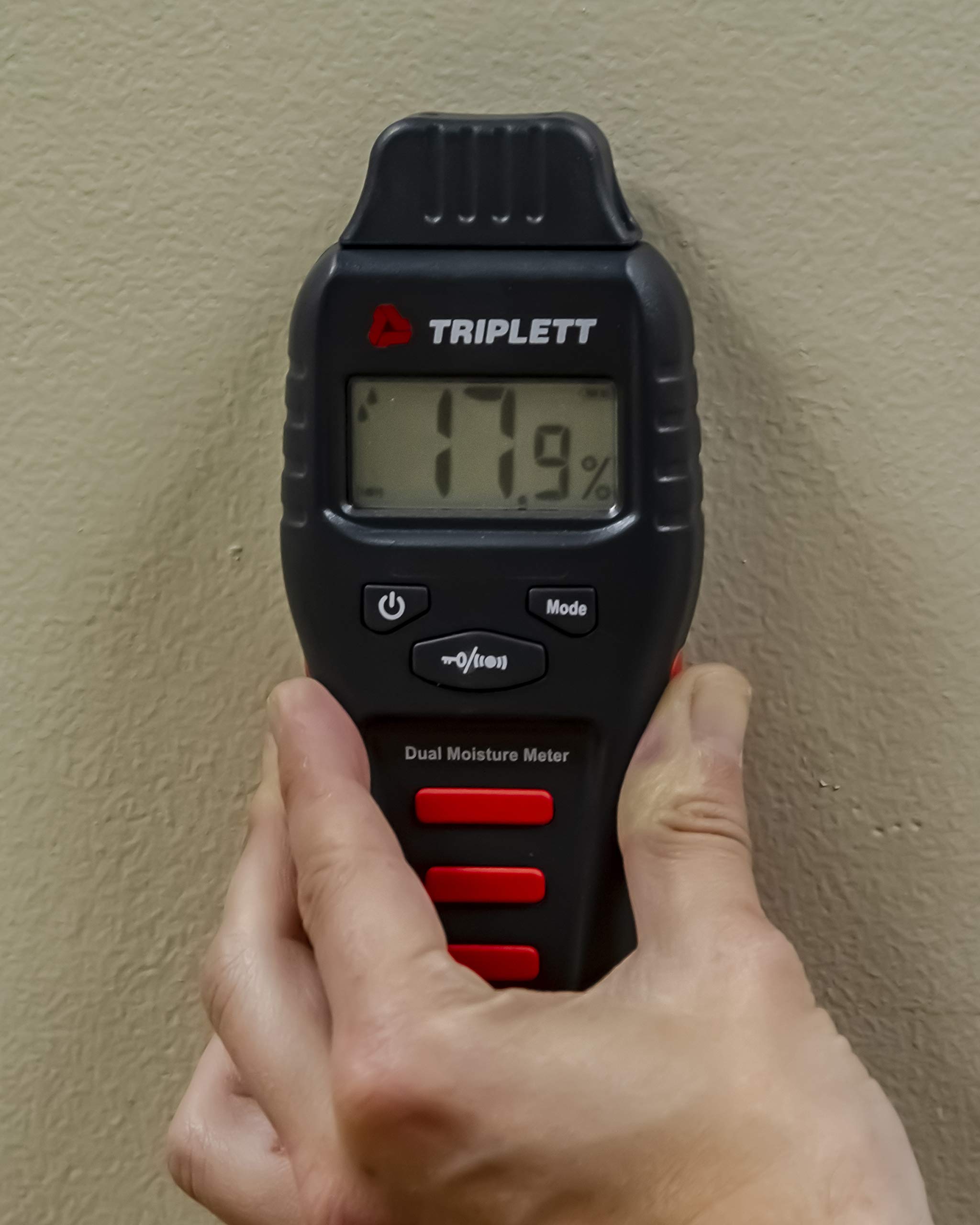 Triplett MS150 Pin/Pinless Moisture Meter for Wood, Drywall, Concrete - Digital Non-Invasive Water Detector with Audible Alert - Perfect for Home Inspection, Flooring Installation & Construction Projects