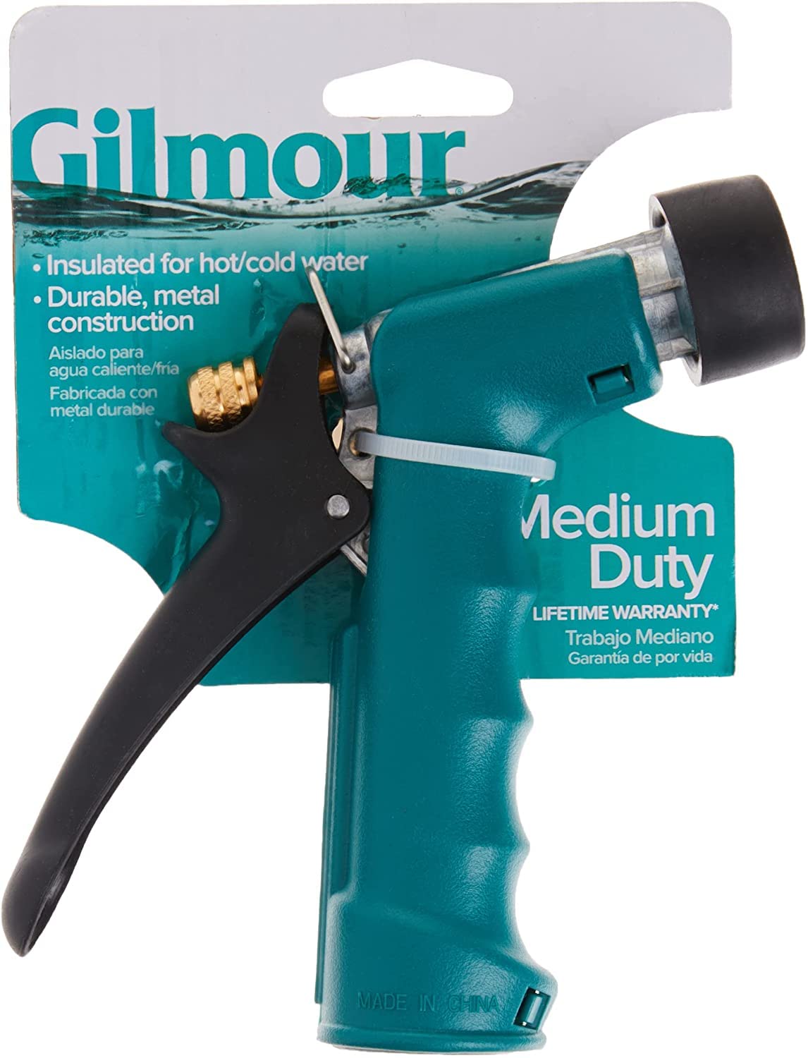 Gilmour Insulated Grip Water Hose Nozzle with Threaded Front - Heavy Duty Spray Nozzle for Garden, Lawn & Car Washing - 3 Pack - Perfect for Outdoor Cleaning, Watering Plants & Pressure Washing