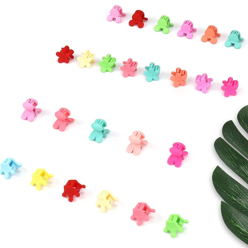 FAMEZA 20PCS Mini Hair Claw Clips for Baby Girls - Cute Flower Hair Accessories Barrettes for Kids, Teens & School Girls (20 Count) - Perfect for Daily Wear, Parties & Special Occasions