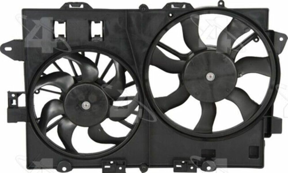Four Seasons 76166 Radiator/Condenser Fan Motor Assembly - Replacement for AC Cooling System - Perfect for Chevy, GMC, Dodge, Jeep & More - Ensures Optimal Engine Temperature in Hot Weather & Heavy Traffic