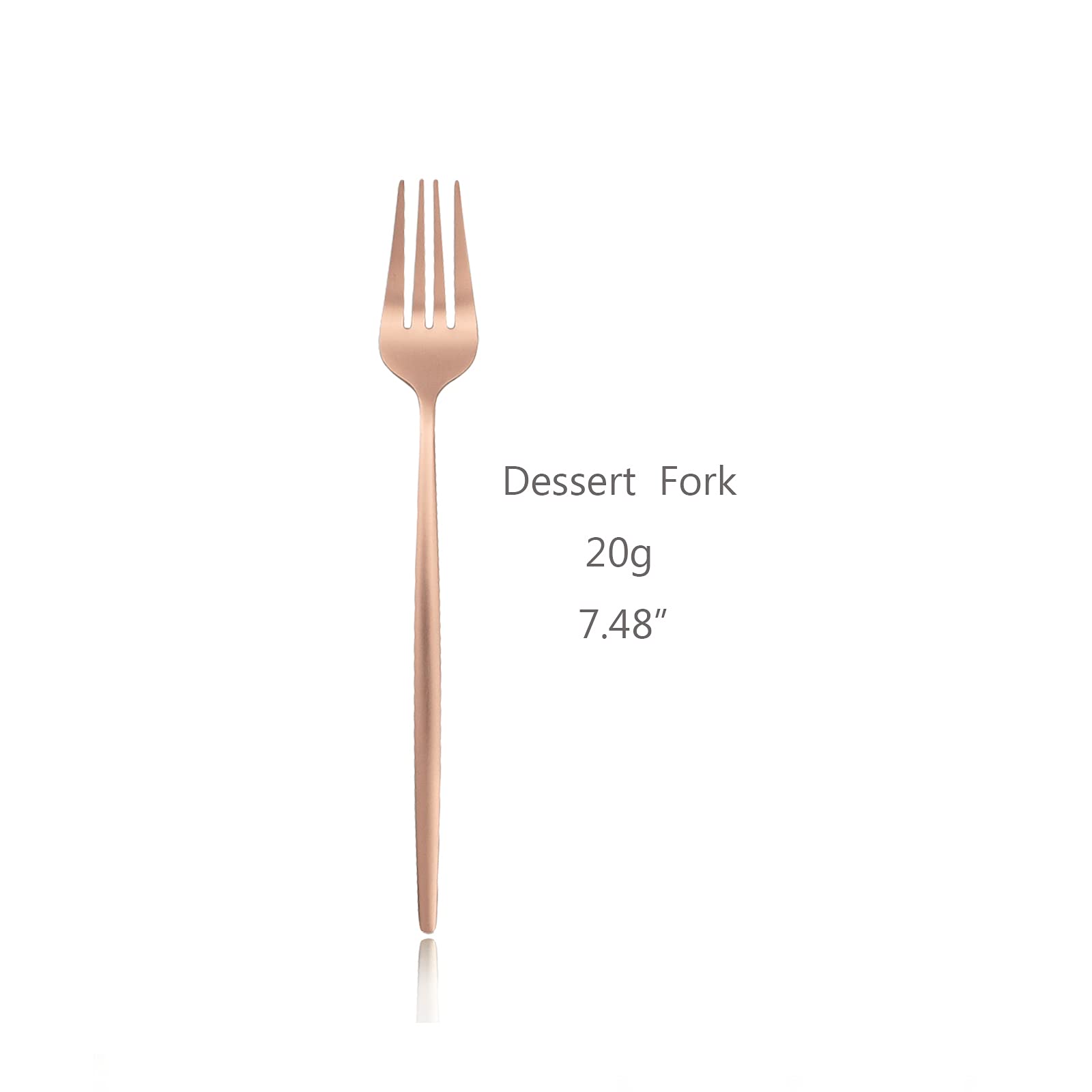Elegant 6-Piece Salad Dessert Forks Set - 18/0 Stainless Steel Matte Finish Flatware, 7.48-Inch Rose Gold Silverware for Dining, Parties & Gifts | Perfect for Weddings, Dinner Parties & Home Entertaining