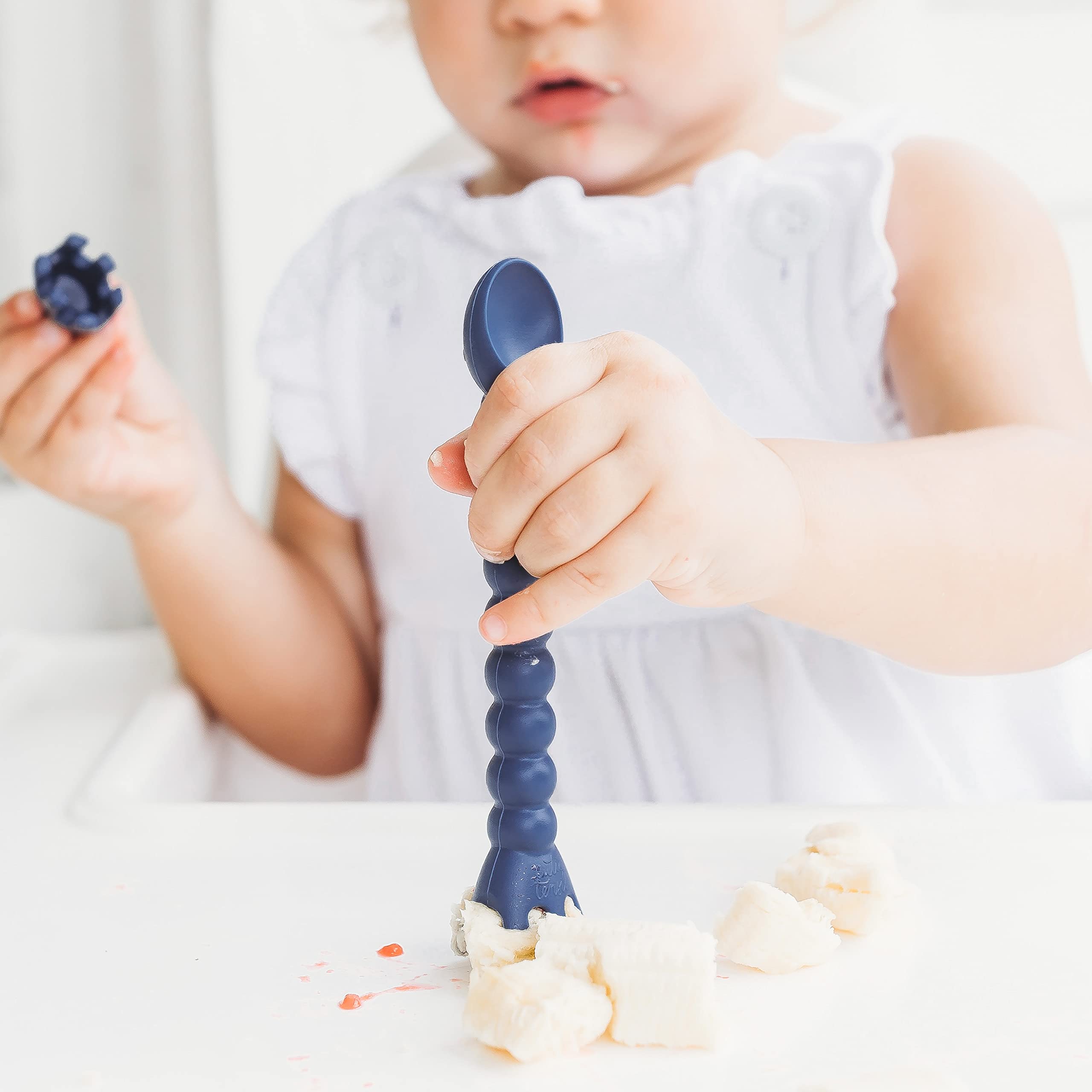 Ryan & Rose Cutie Tensils Baby Spoon and Fork Set [2 Pack] - Captain Design - BPA-Free, Soft-Tip Utensils for Infants & Toddlers - Perfect for First Foods, Baby-Led Weaning, and Travel Feeding