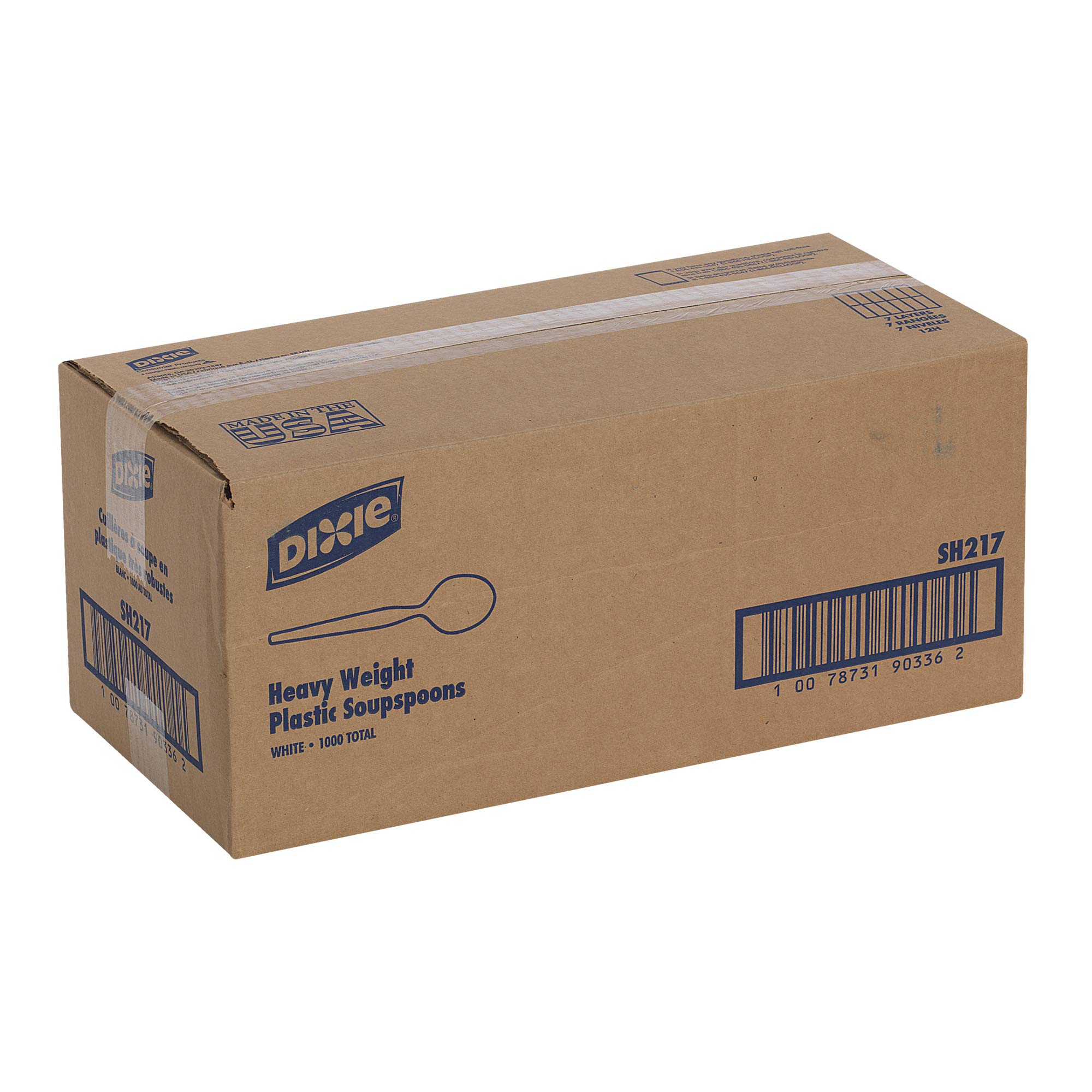 Dixie SH217 Heavy Duty Polystyrene Soup Spoon, 5.75 Inch White Disposable Spoons - Case of 1000 - Perfect for Restaurants, Catering, Parties & Food Service