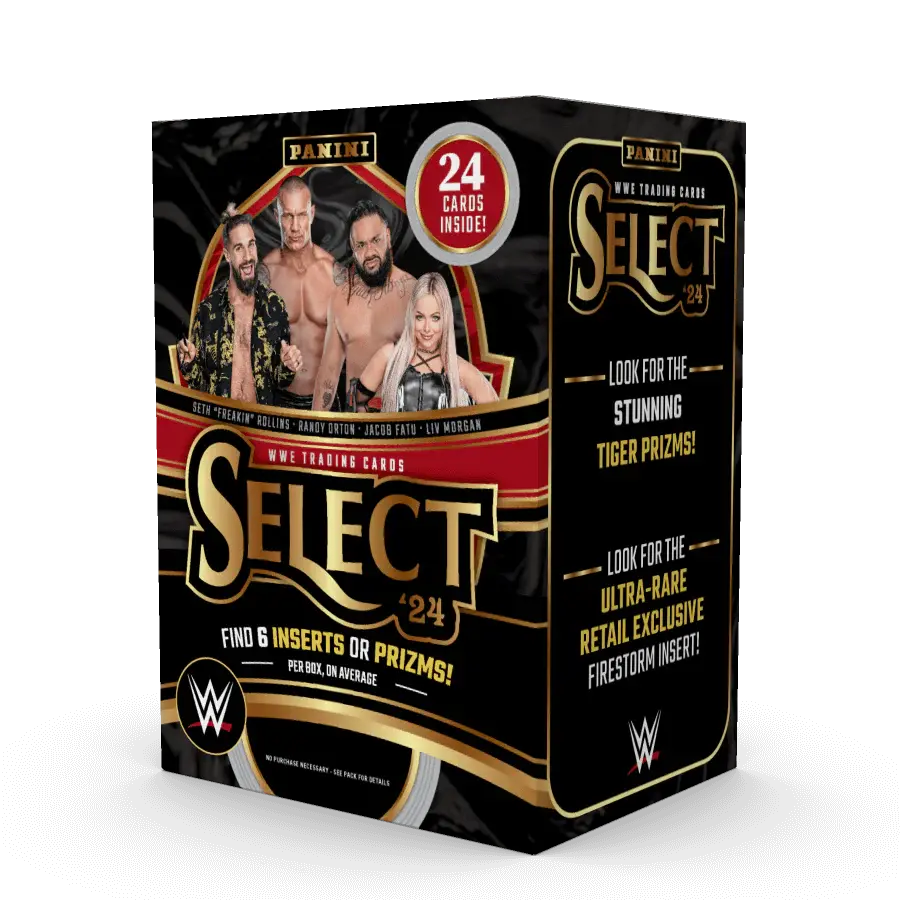 2024 Panini Select WWE Blaster Box - 24 Trading Cards with Superstars Like Roman Reigns & Becky Lynch - Perfect for WWE Fans, Collectors, and Fantasy Sports Players (Great for Gifts, Game Nights, and Trading Card Battles)