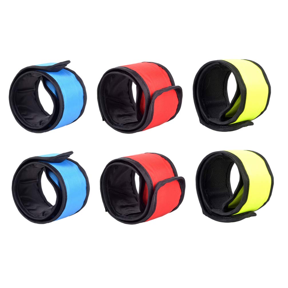 LIOOBO 6-Pack LED Sports Armband Set - Reflective Safety Wristbands, Ankle Bands & Slap Bracelets for Night Running, Cycling, Jogging - High Visibility Glow Accessories for Outdoor Fitness & Rave Parties