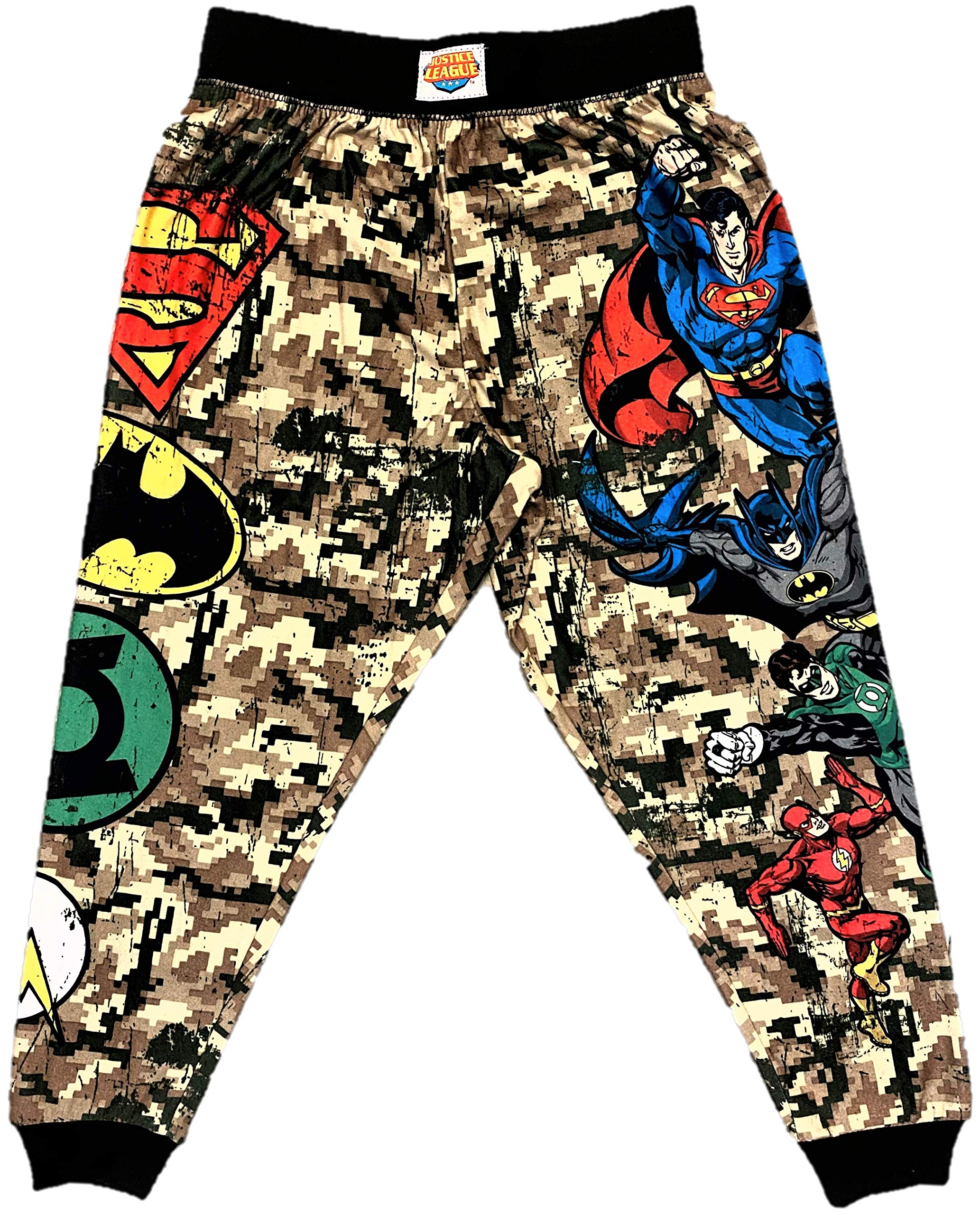 Justice League Boys Pajama Set - Superhero Themed 2-Piece Sleepwear for Kids, Soft Cotton Comfort Pajamas with Long Sleeve Top & Pants - Perfect for Bedtime, Movie Nights & Superhero Adventures (Black)