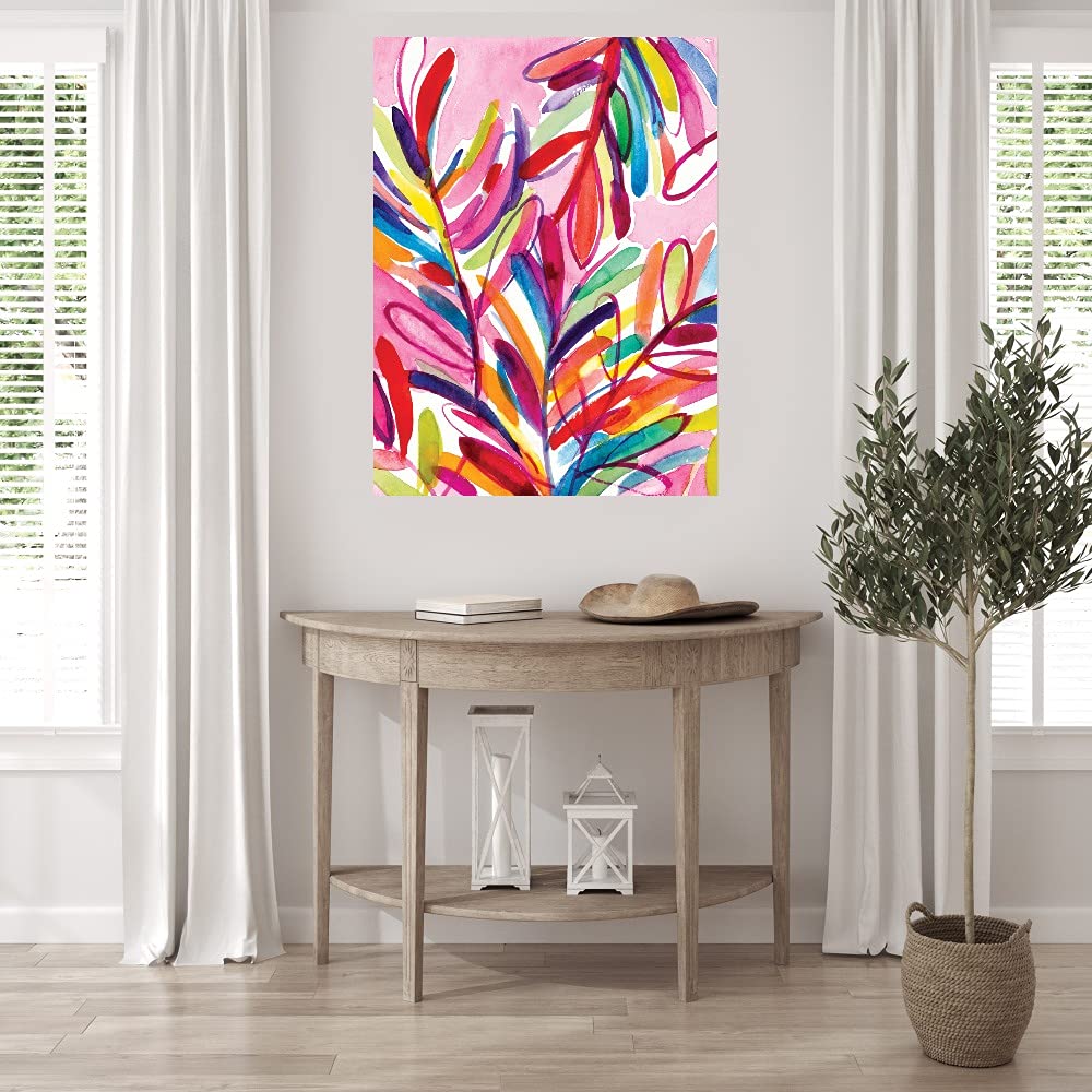 Lanie Loreth Kaleidoscope Leaves Fine Art Canvas Print - 24x32 Inch Wall Decor for Living Room, Bedroom, Office & More - Ready to Hang Abstract Nature Painting - Perfect for Home, Office & Gift Giving