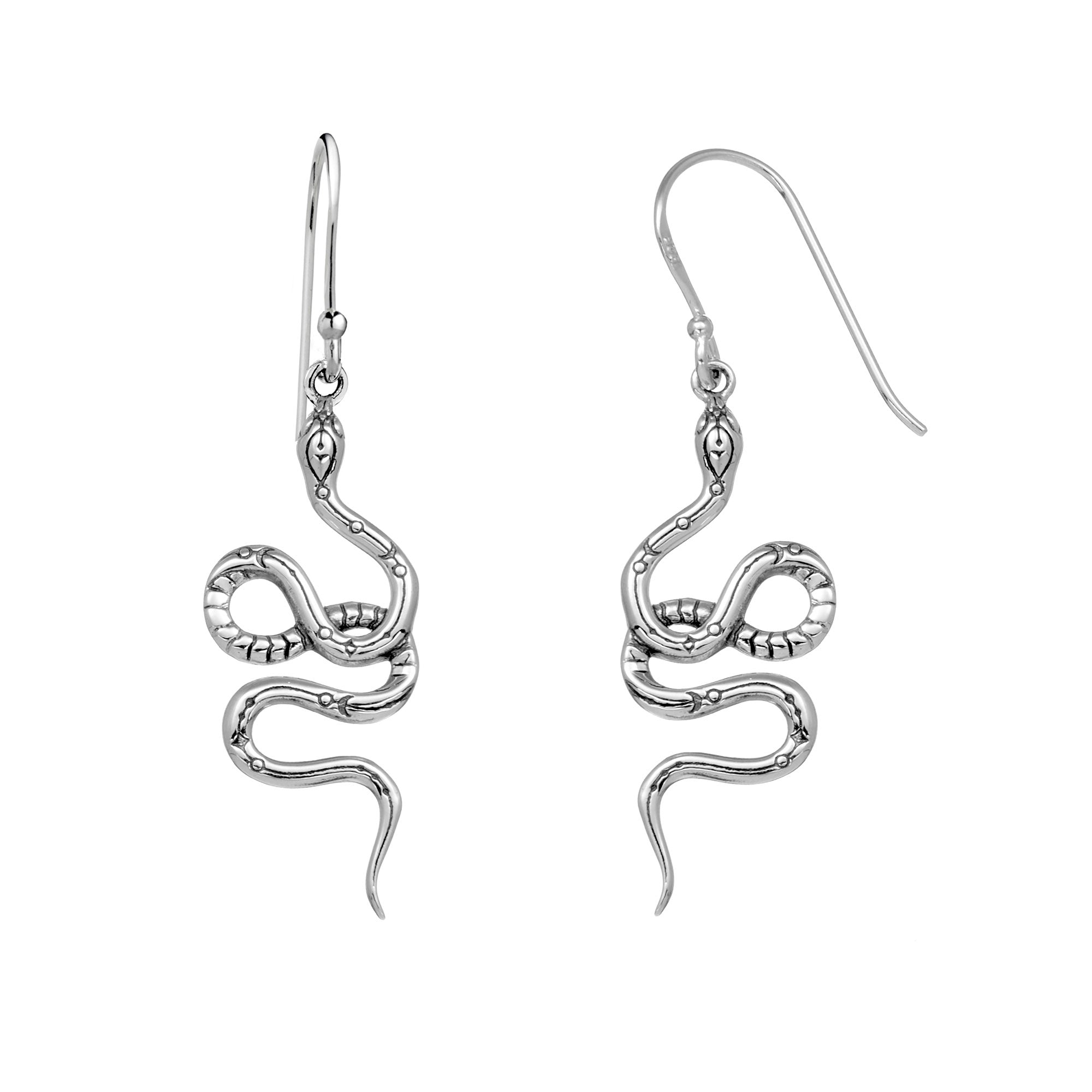 Serpent Seer Earrings - Mystical Snake Jewelry for Women, Sterling Silver Serpent Stud Earrings, Gothic Boho Fashion Accessories - Perfect for Halloween, Cosplay & Witchy Aesthetic Outfits