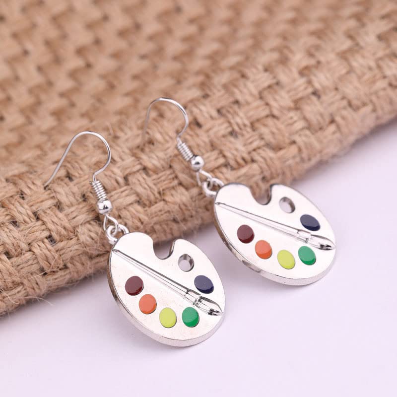 Art Palette Earrings - Unique Artist Gifts for Women | Creative Dangle Earrings for Painters & Art Teachers | Perfect for Art Classes, Exhibitions & Creative Outfits