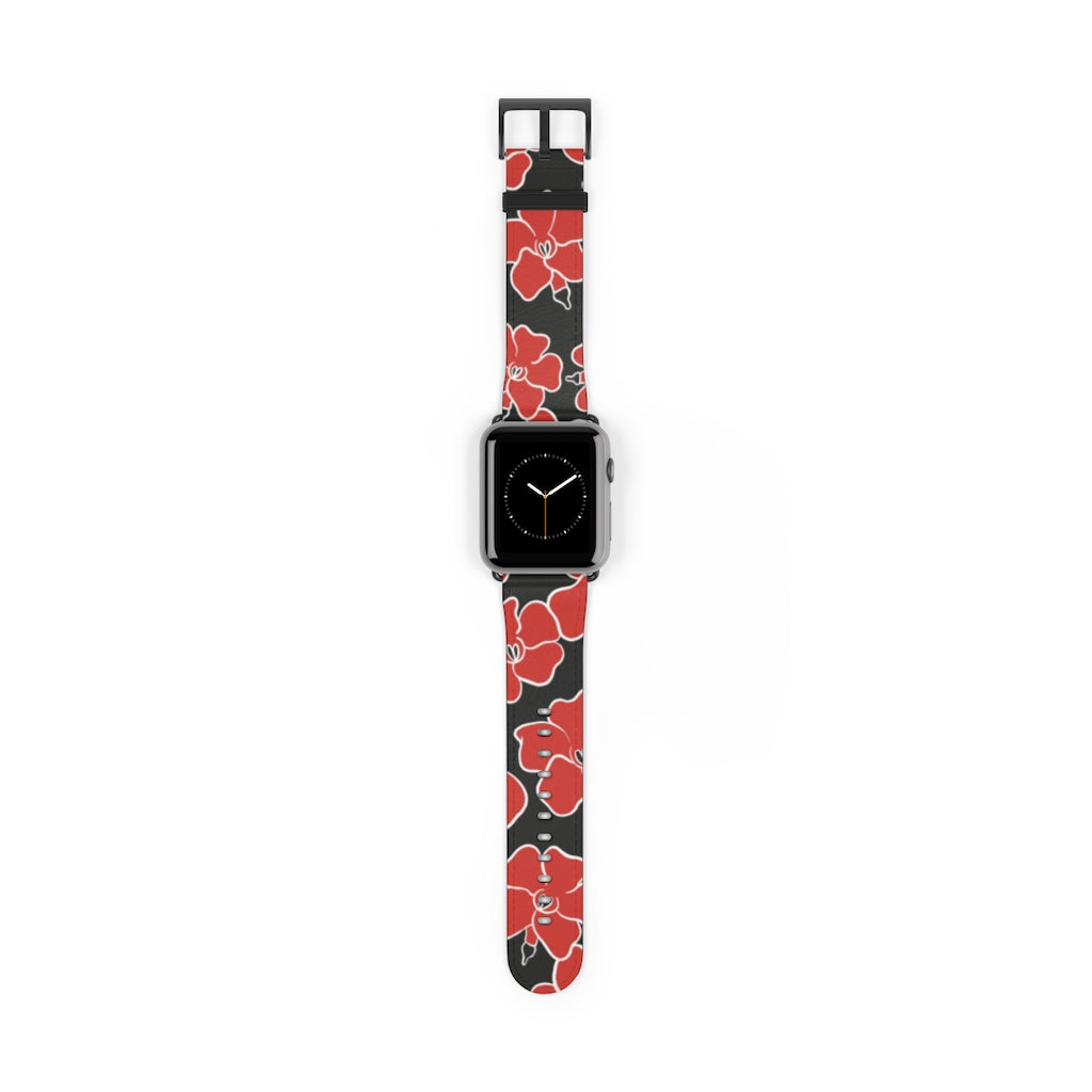 Vintage Puakenikeni Flower Apple Watch Band - Soft Silicone Strap for Women & Men - Perfect for Workouts, Running & Everyday Wear