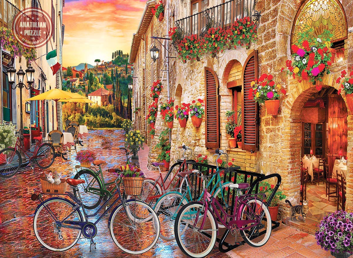 Anatolian Puzzle - Biking in Tuscany 1000 Piece Jigsaw Puzzle #1068 | Scenic Italian Landscape Art for Adults & Teens | Perfect for Family Game Night & Relaxation