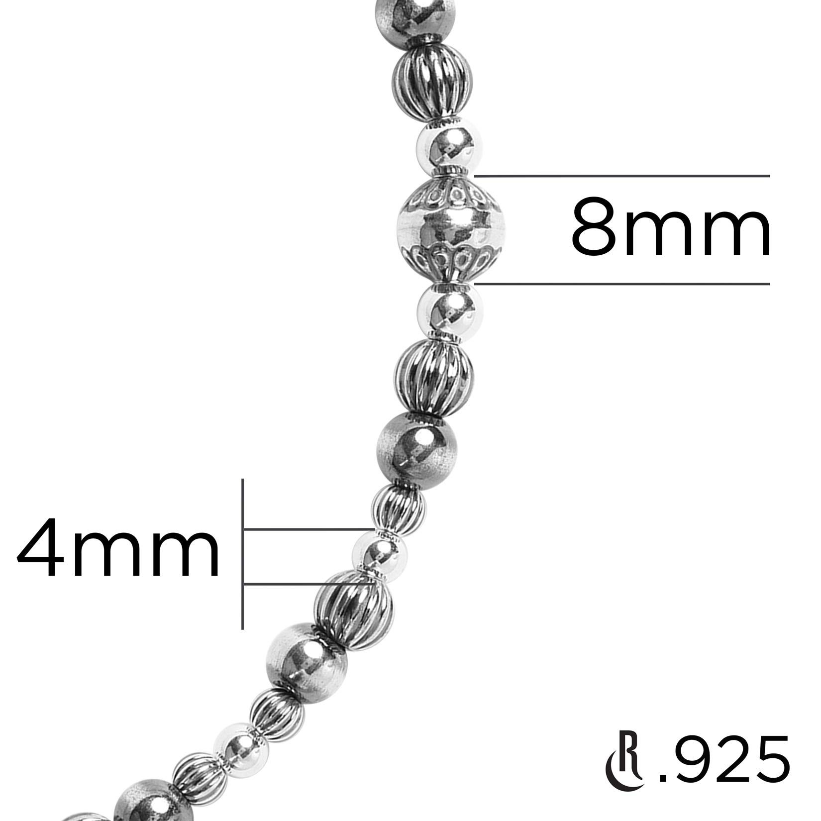 American West Jewelry Sterling Silver Native Pearl Mixed Beads Necklace 20 Inch - Perfect for Boho Fashion, Western Style & Special Occasions
