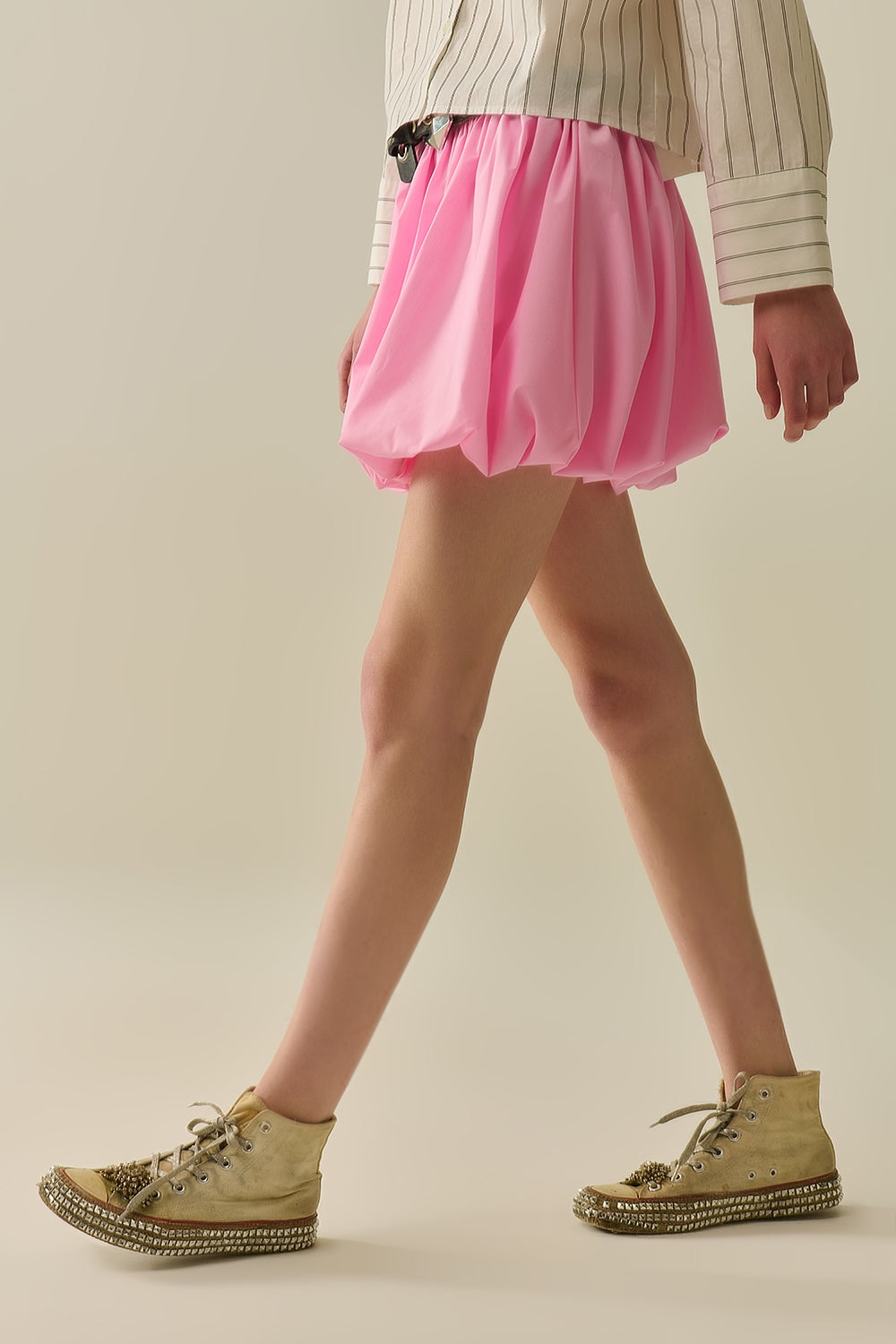 Pink Poplin Mini Skirt Ball Gown - Elegant & Flirty for Parties, Dances & Special Occasions