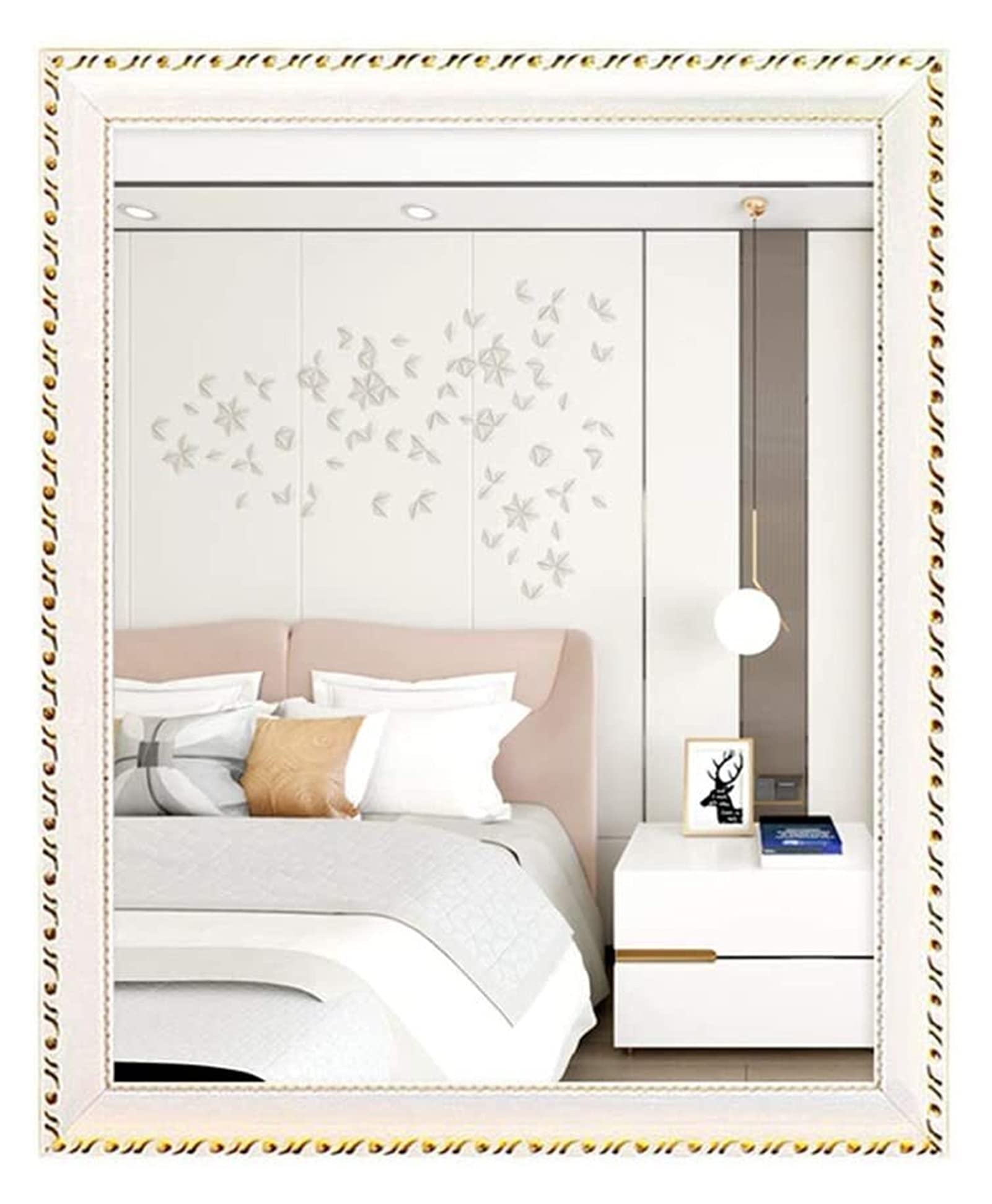 Wall Mounted Mirror - Decorative Rectangle Wall Mirror with HD Shatterproof Glass, Vertical or Horizontal Hanging for Bathroom, Hallway, Living Room & Bedroom - Perfect for Makeup, Shaving & Home Décor