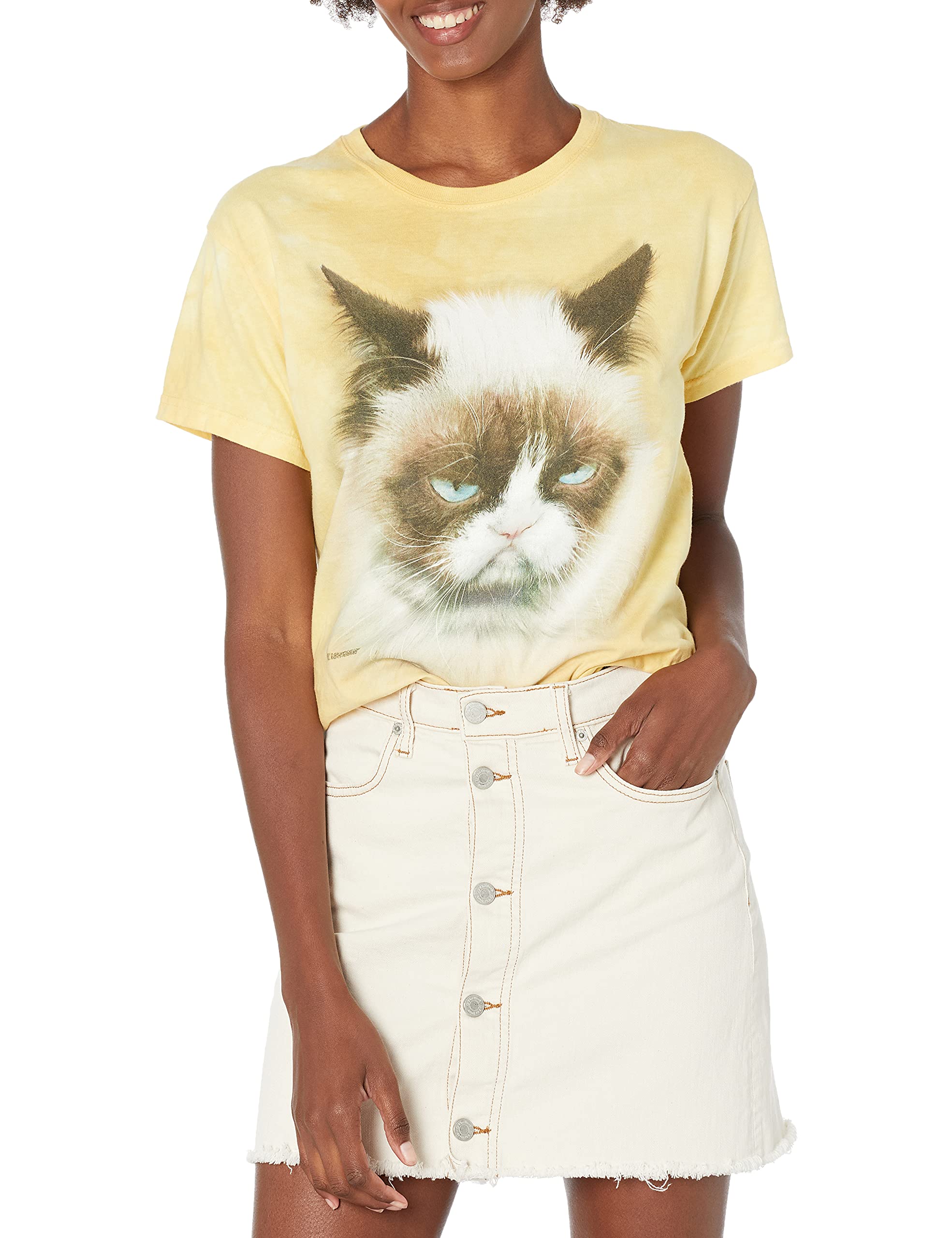 Grumpy Cat Graphic T-Shirt for Women - Funny Cat Lover Tee - Casual & Comfortable Cotton Shirt for Everyday Wear