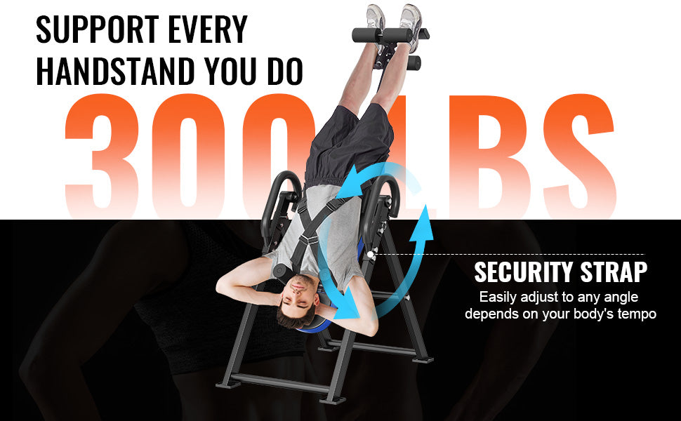 VEVOR Heavy Duty Inversion Table for Back Pain Relief - Adjustable Back Stretcher Machine with Headrest for Spinal Decompression & Strength Training | Perfect for Home Gym, Physical Therapy & Post-Workout Recovery