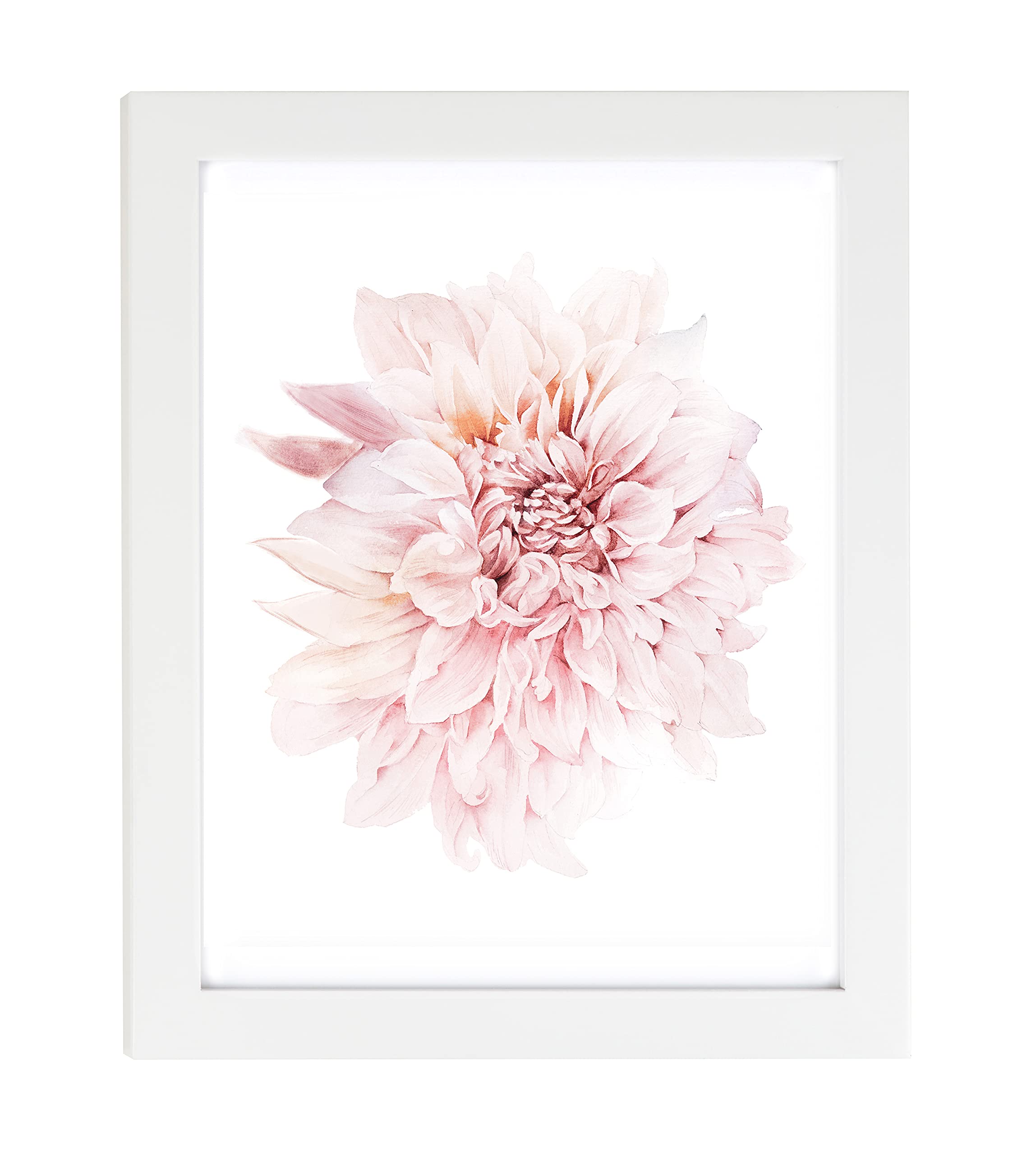 MO.WA Hanging Wall Decor - Set of 3 Floral Canvas Art Prints with White Wood Frame, Ready to Hang - Italian Made Home Decor for Living Room, Bedroom & Office