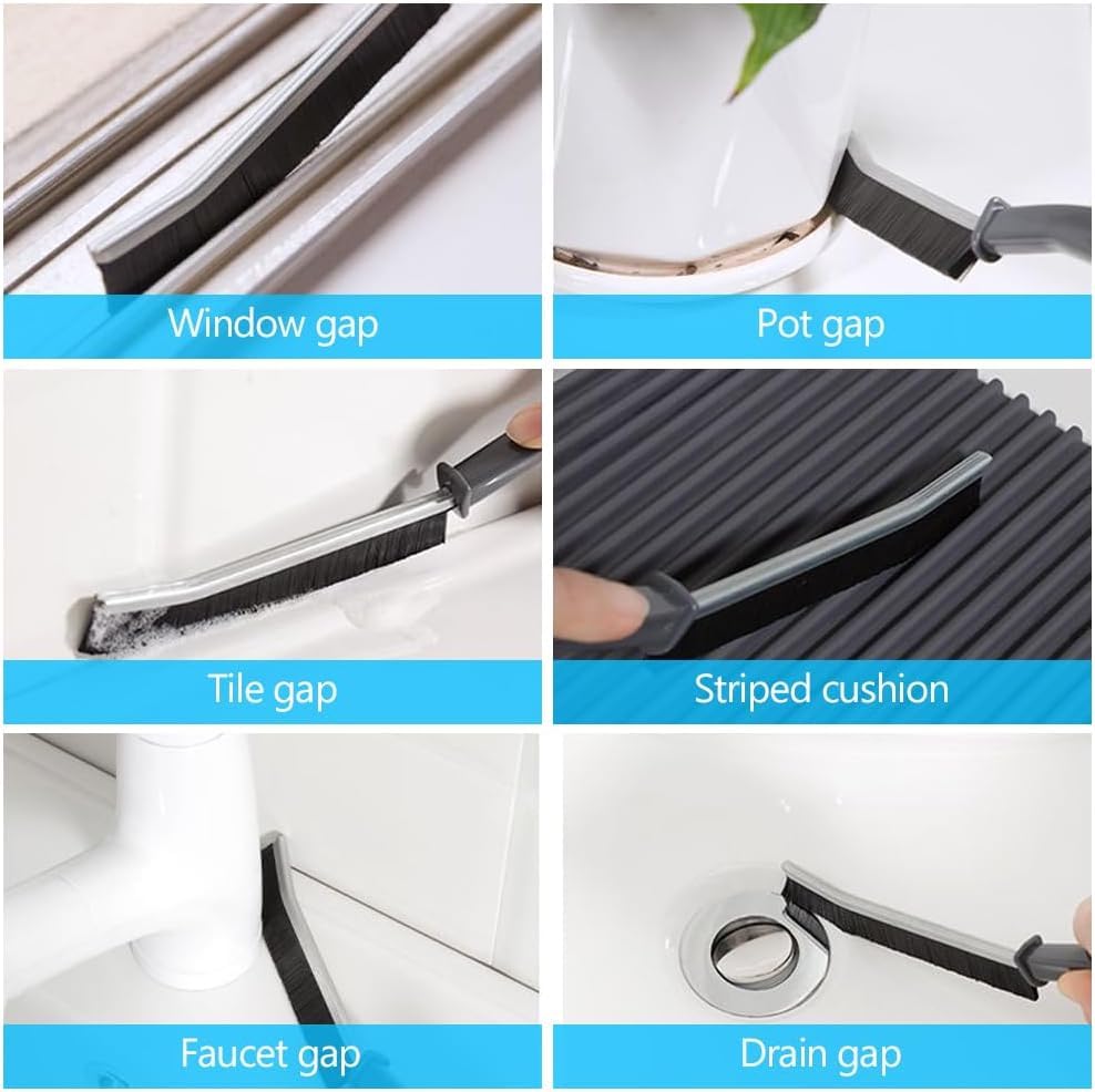 JICOOT Multi-Purpose Gap Cleaning Brush for Bathroom, Kitchen Tiles, Window Tracks & Door Slots - Deep Clean Hard-to-Reach Corners & Dead Spaces - Perfect for Home, Office & RV Cleaning (Plastic Gap Brush)