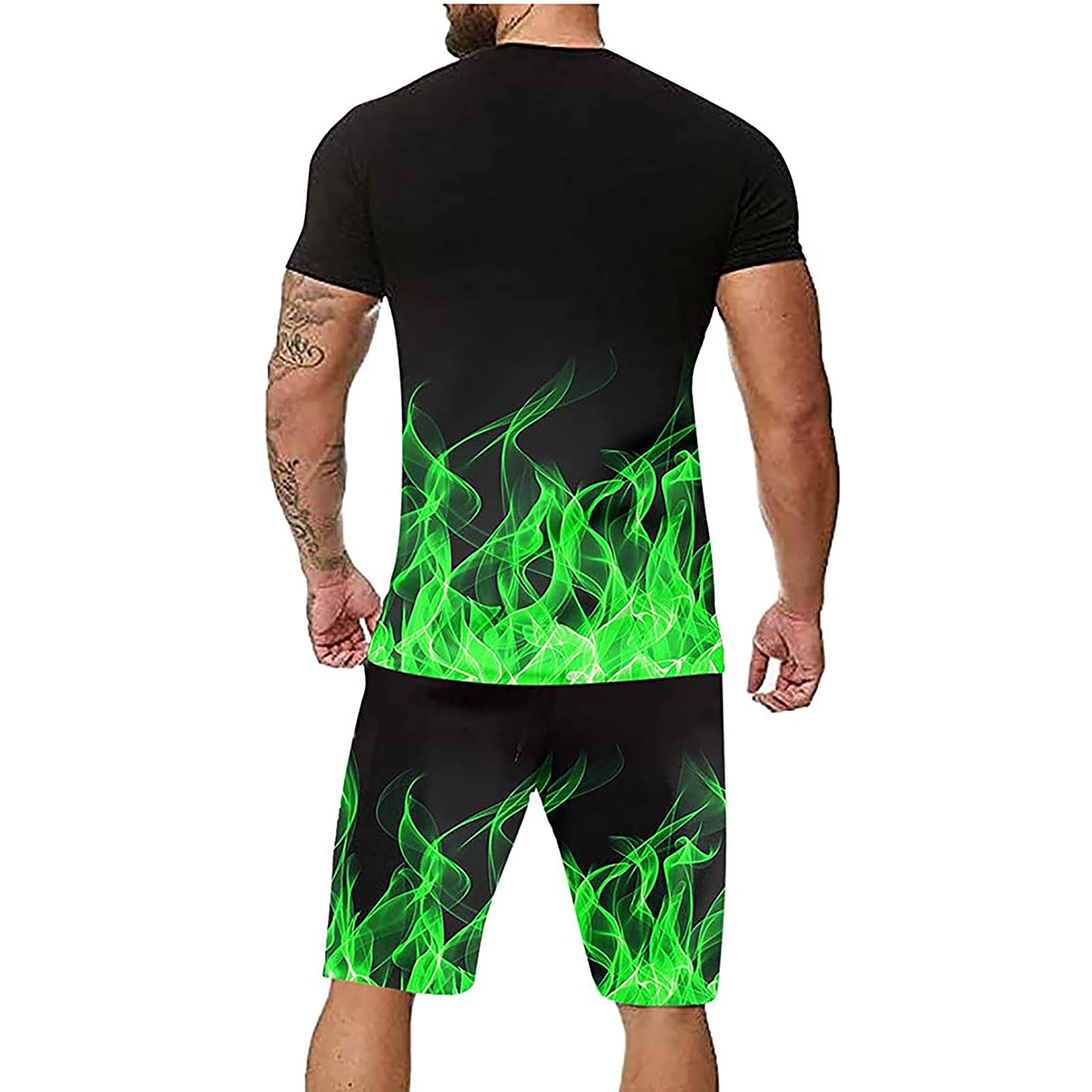 Men's Summer Tracksuit Set - Short Sleeve Crewneck Shirt & Sweatpants 2-Piece Activewear for Gym, Running & Casual Outfits