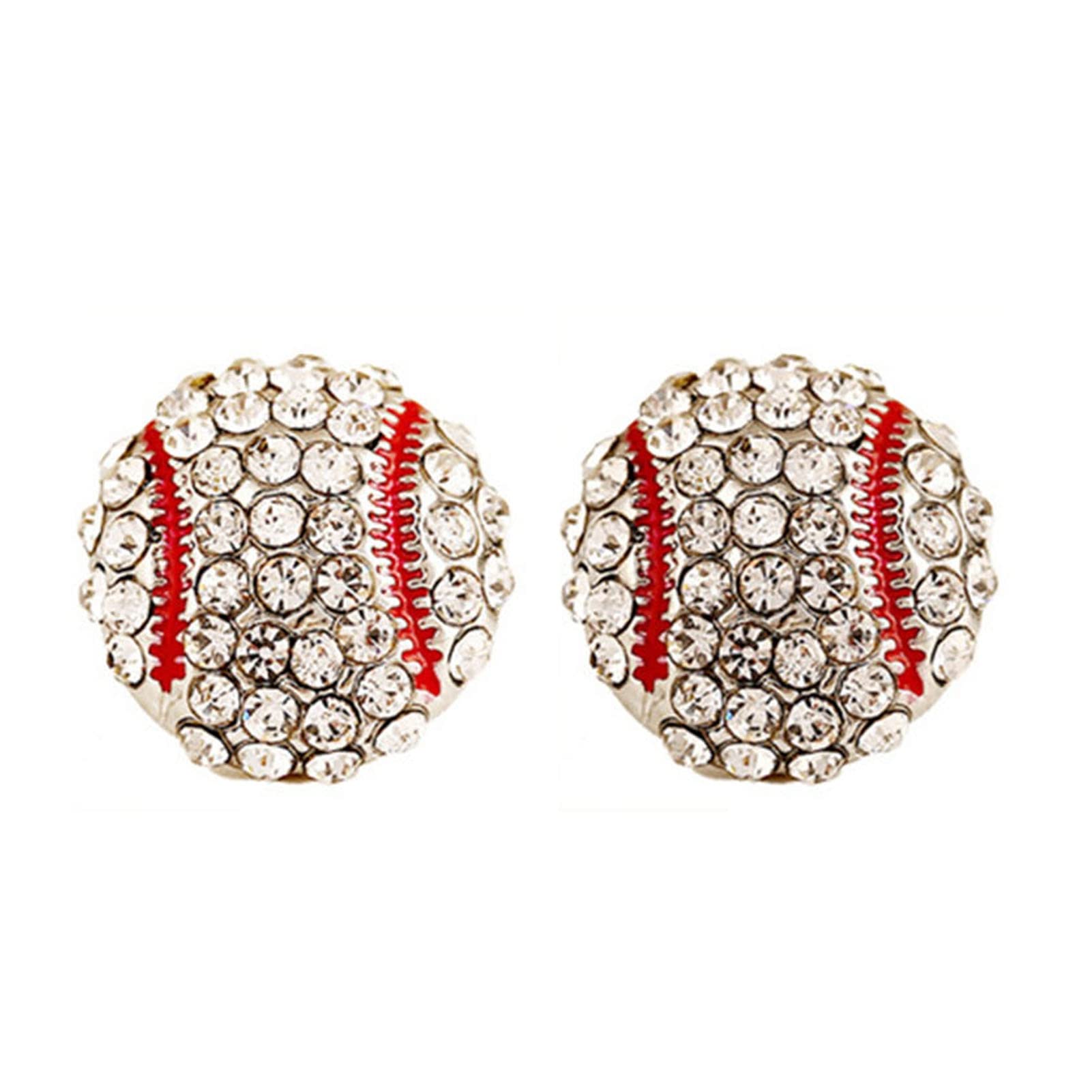 Sparkling Softball Baseball Fashion Ear Studs - 1 Pair Prom Jewelry for Women, Girls | Perfect for Prom, Parties, Date Nights & Special Occasions