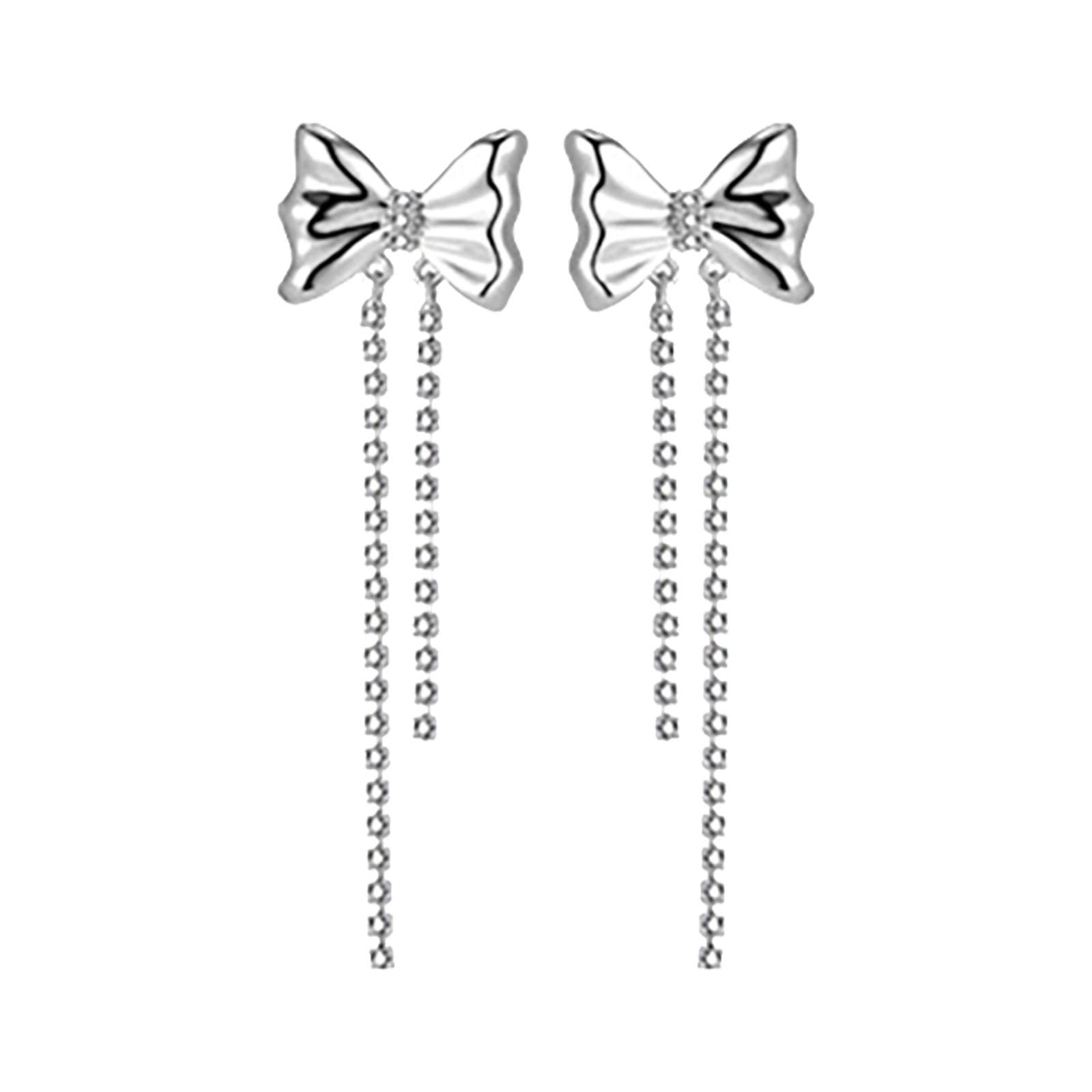 Stylish Round Bow Stud Earrings for Women - Micro Encrusted Zirconia Fashion Jewelry - Perfect for Parties, Weddings & Everyday Wear (1 Size)
