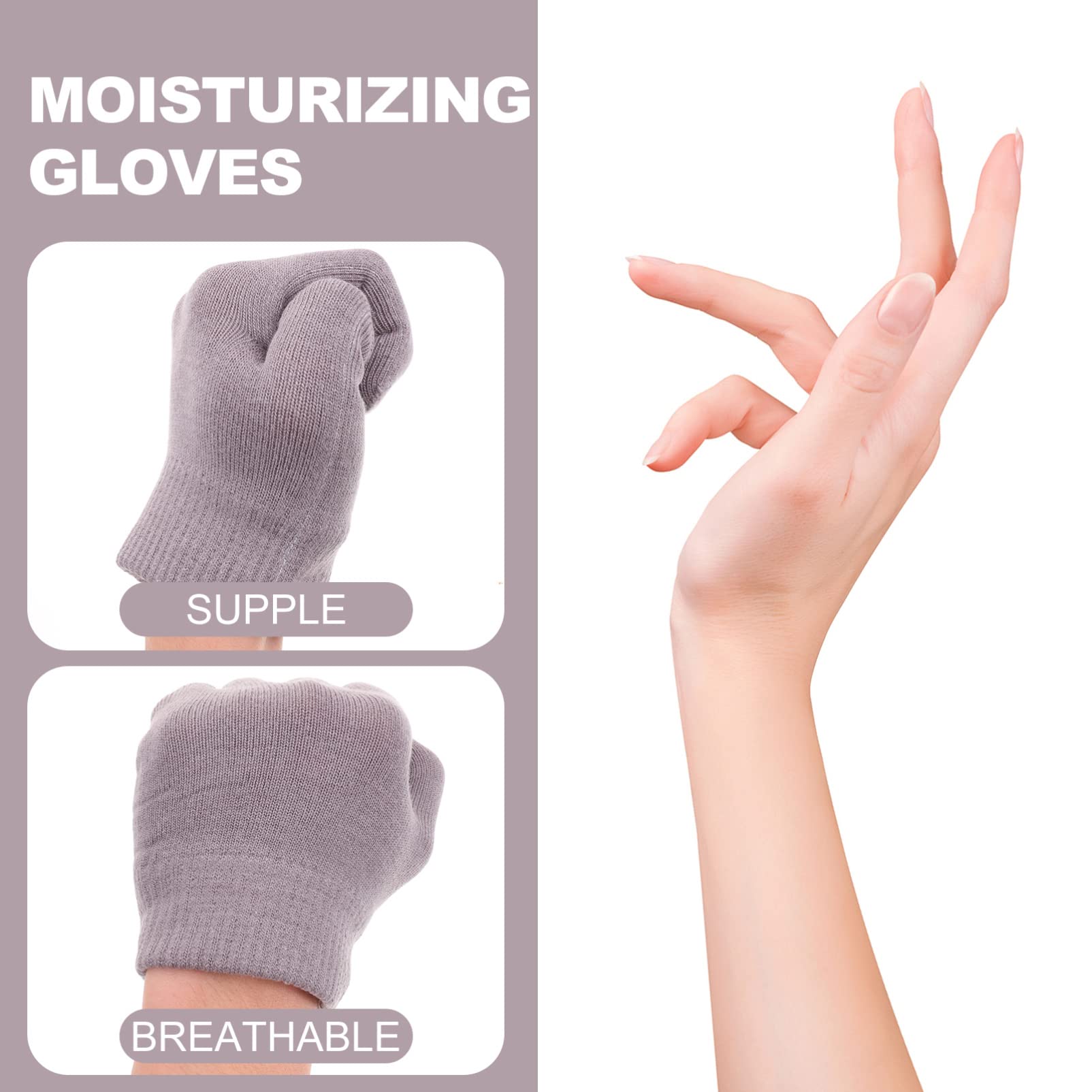 FOMIYES Moisturizing Sleeping Gloves for Women - 1 Pair Soft Night Hand Care Gloves with Lotion for Dry Skin, Cracked Hands & Overnight Hydration - Perfect for Spa, Bedtime & Winter Hand Care