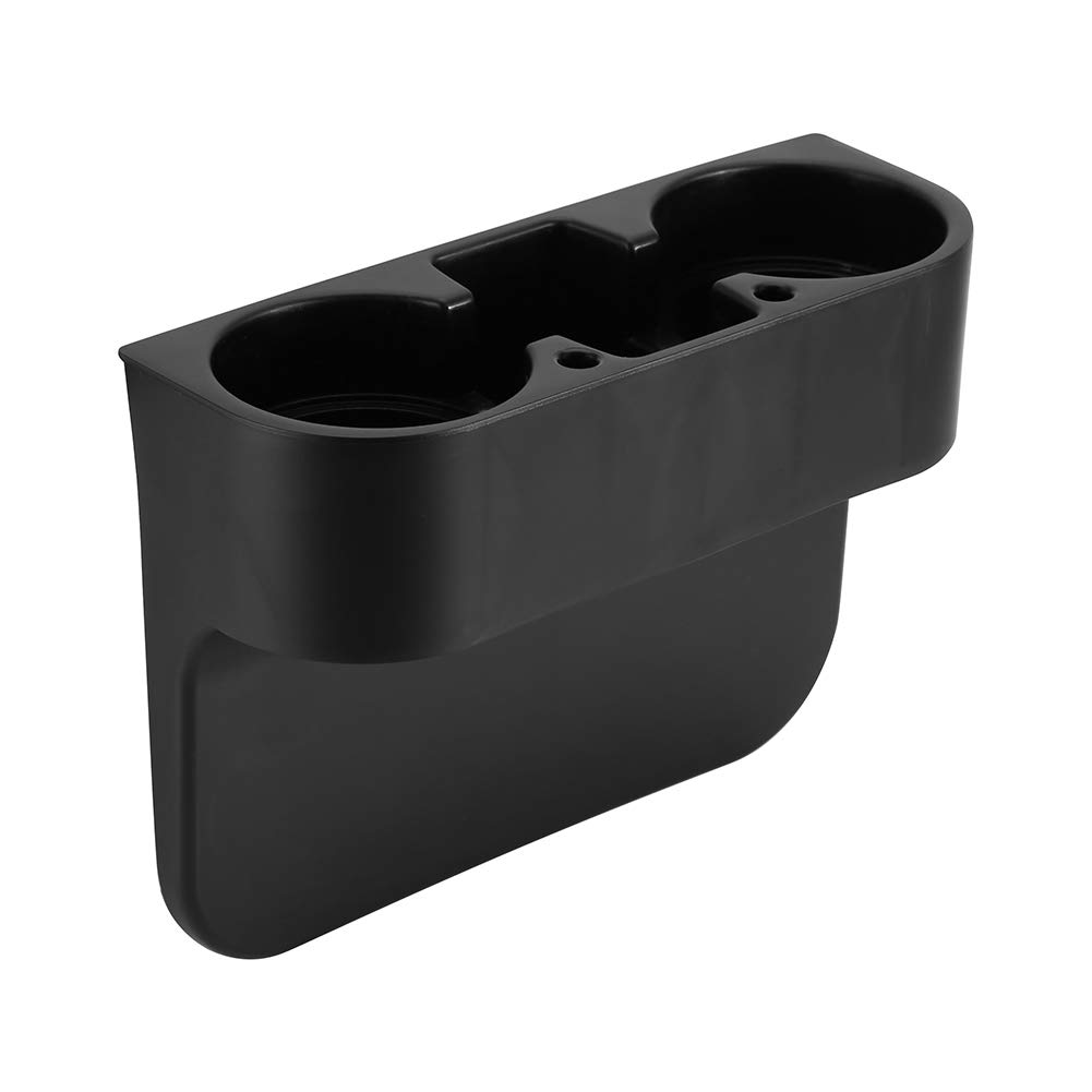 Universal Car Drink Cup Holder - 3-in-1 Beverage Can, Bottle & Food Mount Stand with Seat Storage Shelf (Black) | Perfect for Road Trips, Commuting & Family Travel