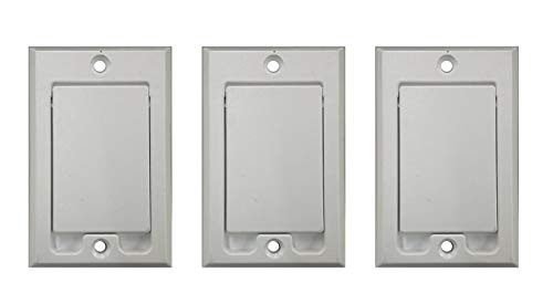 Hayden Vacuum Cleaner Replacement - 3 Pack White Central Vacuum Square Door Inlet Valve Cover Plates | Durable Accessories for Home Cleaning System | Perfect for Kitchen, Garage & Basement Maintenance